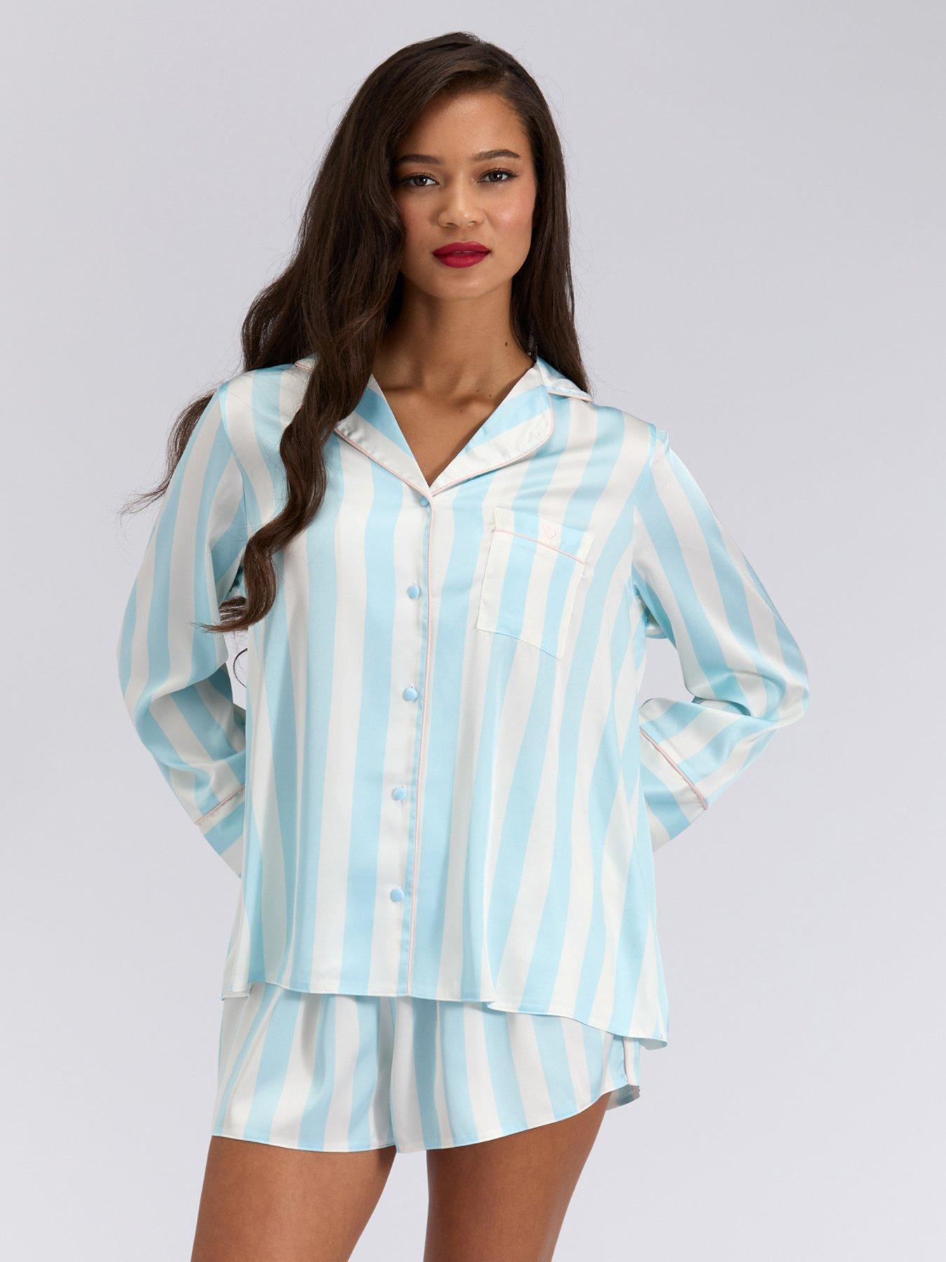 Boux Avenue Oversized Long Sleeve Revere  &  Short Set - Blue
