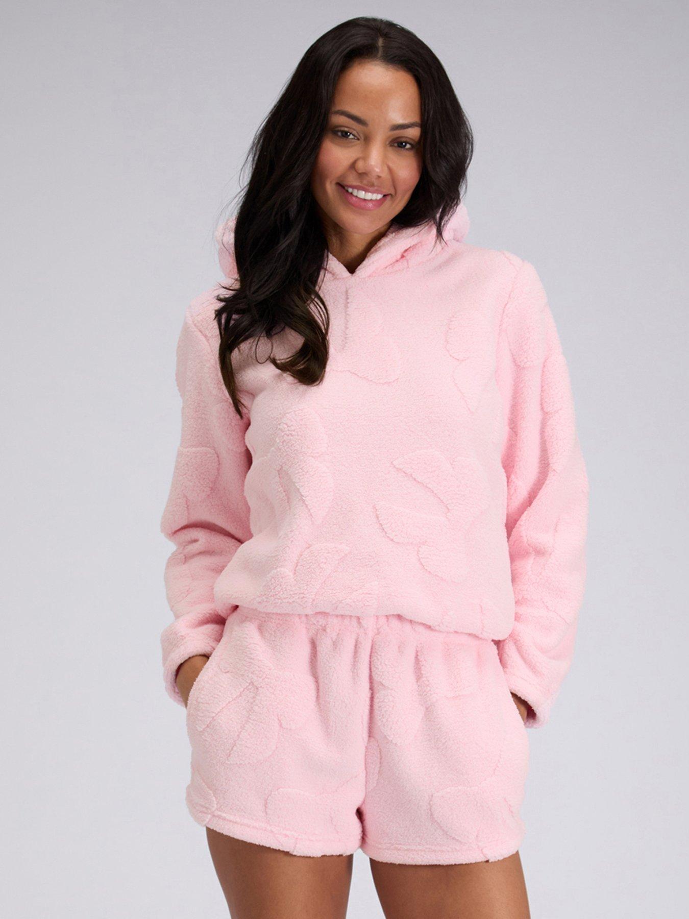 Boux Avenue Fluffy Bow Short Lounge Set - Pink