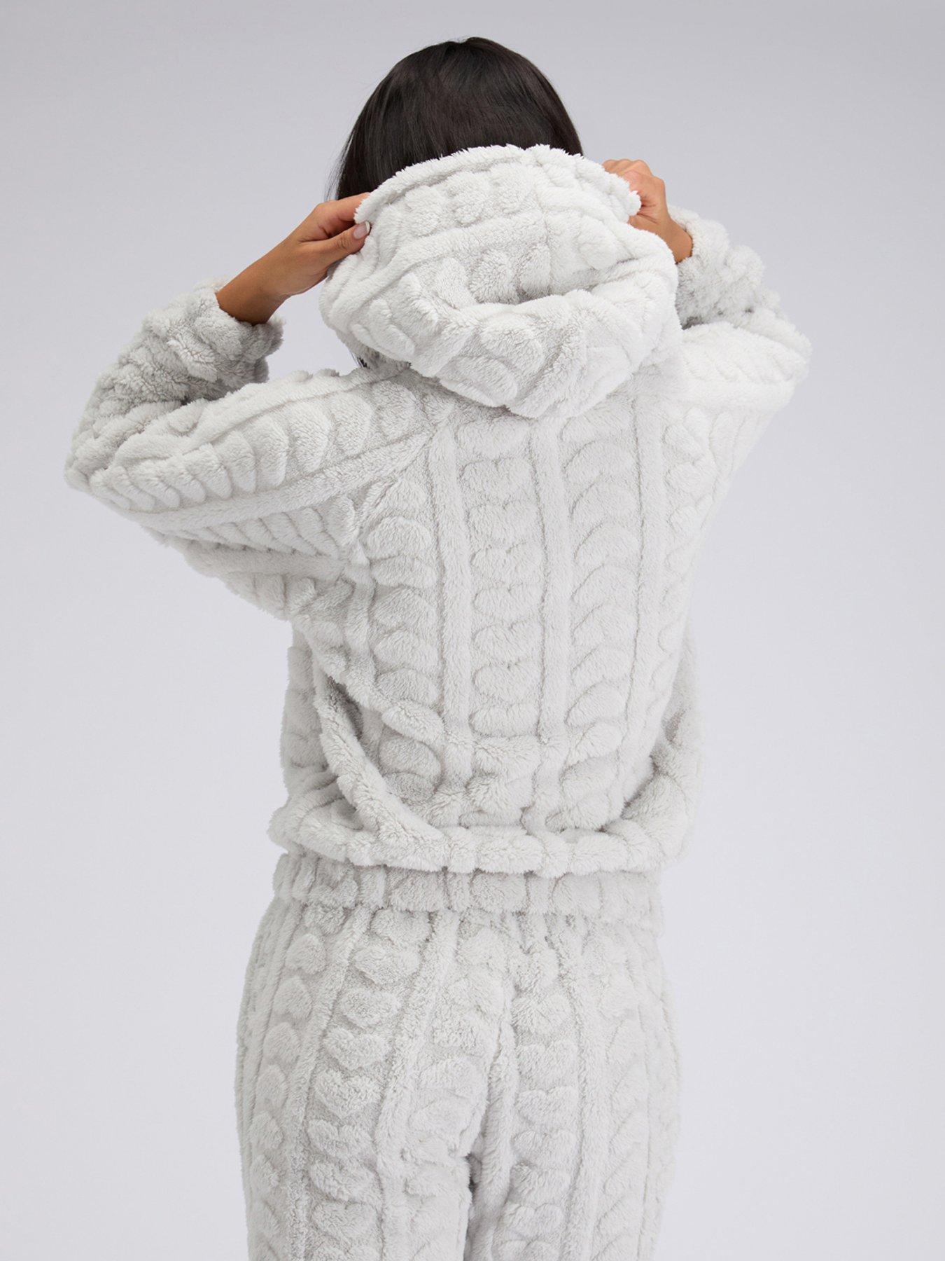  image of boux-avenue-fluffy-heart-lounge-set-grey