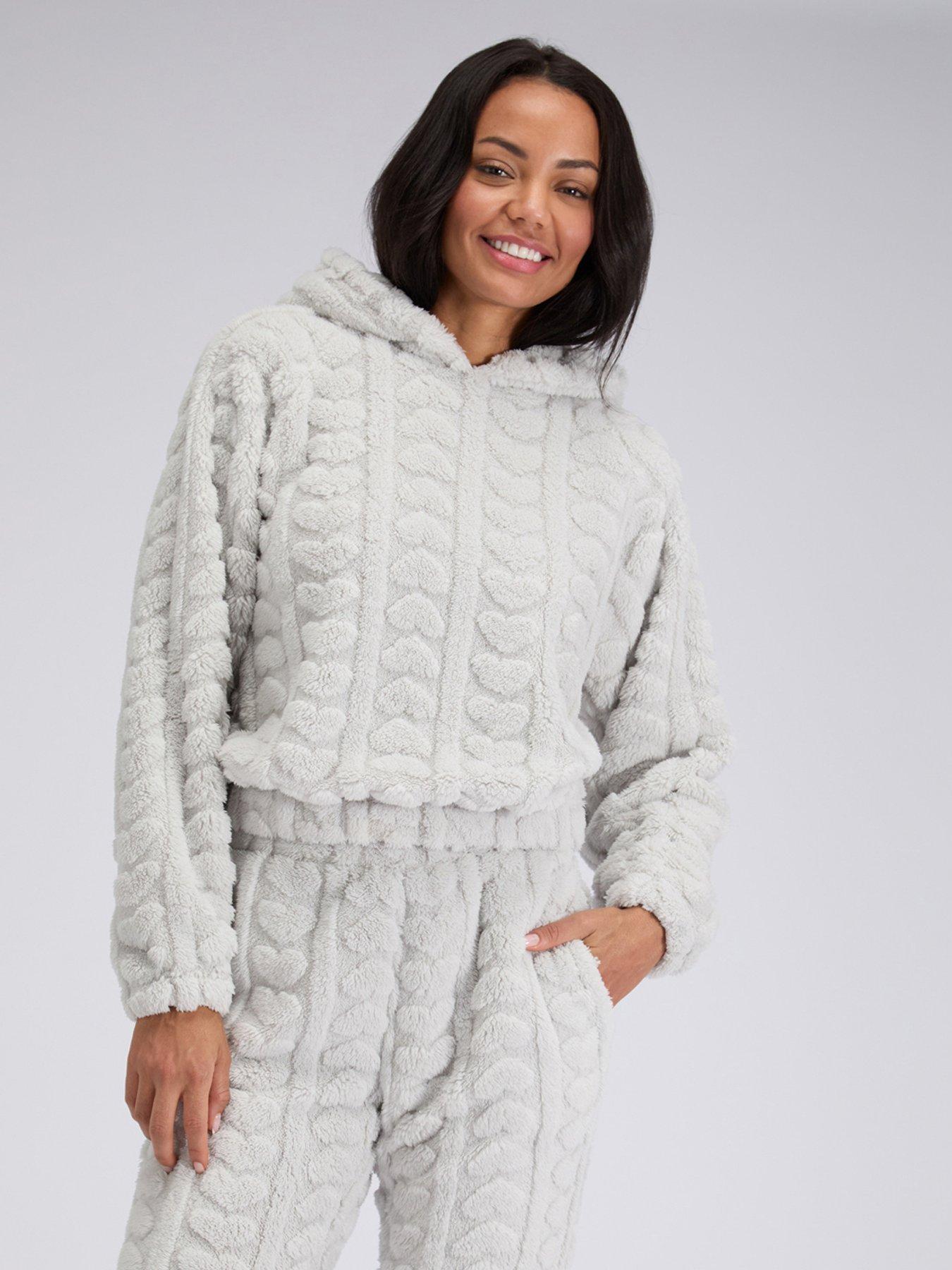  image of boux-avenue-fluffy-heart-lounge-set-grey