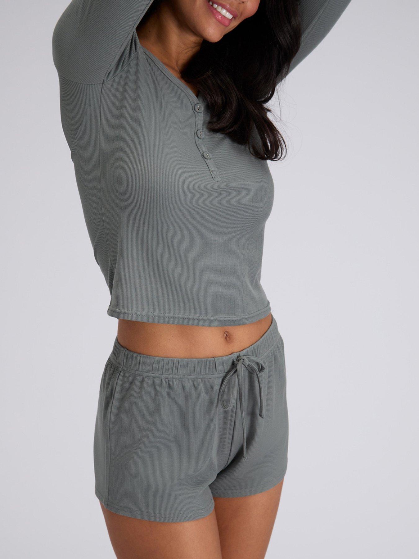  image of boux-avenue-rib-modal-short-green