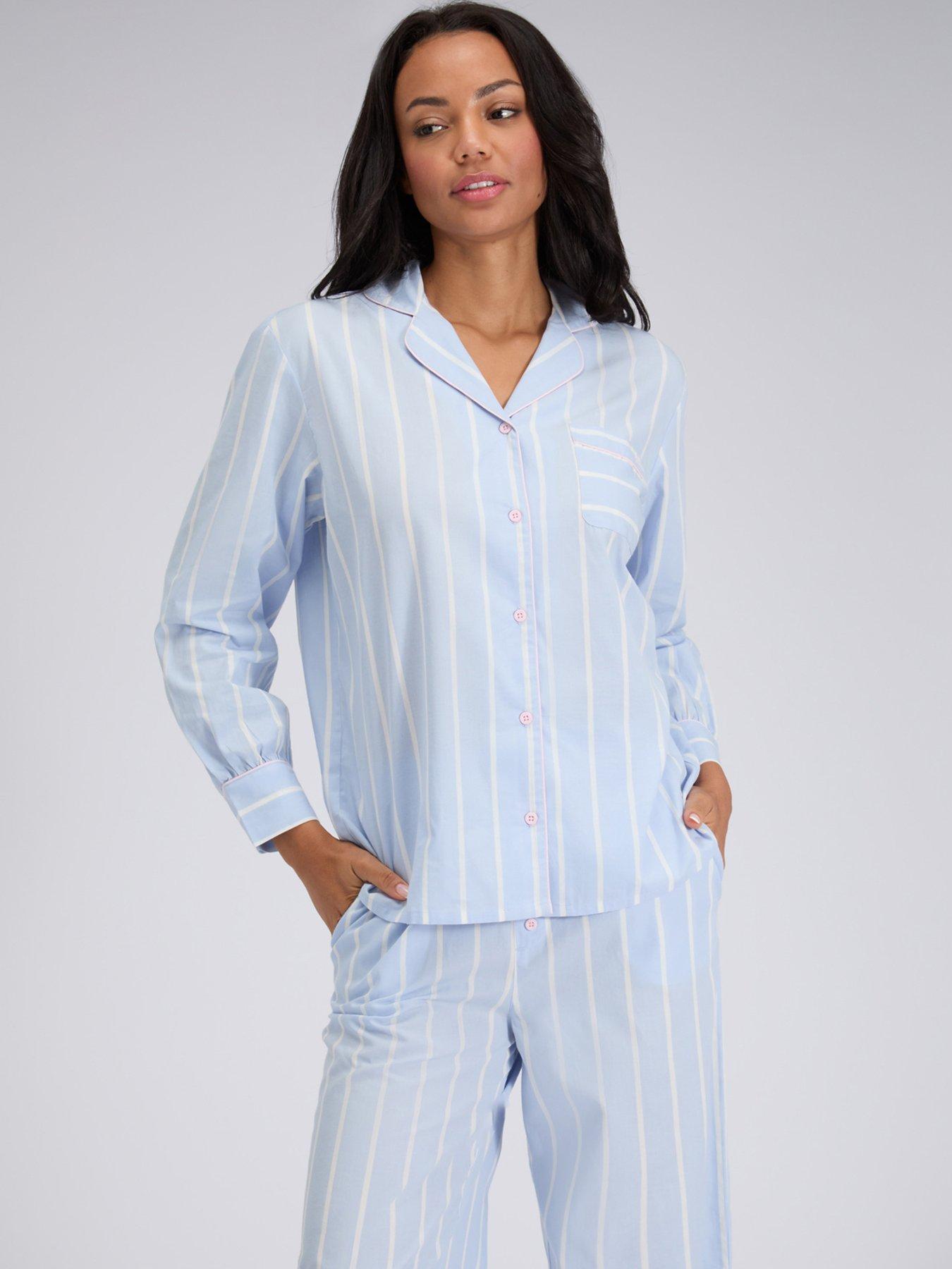 Boux Avenue Stripe Cotton Pyjama Set - Grey