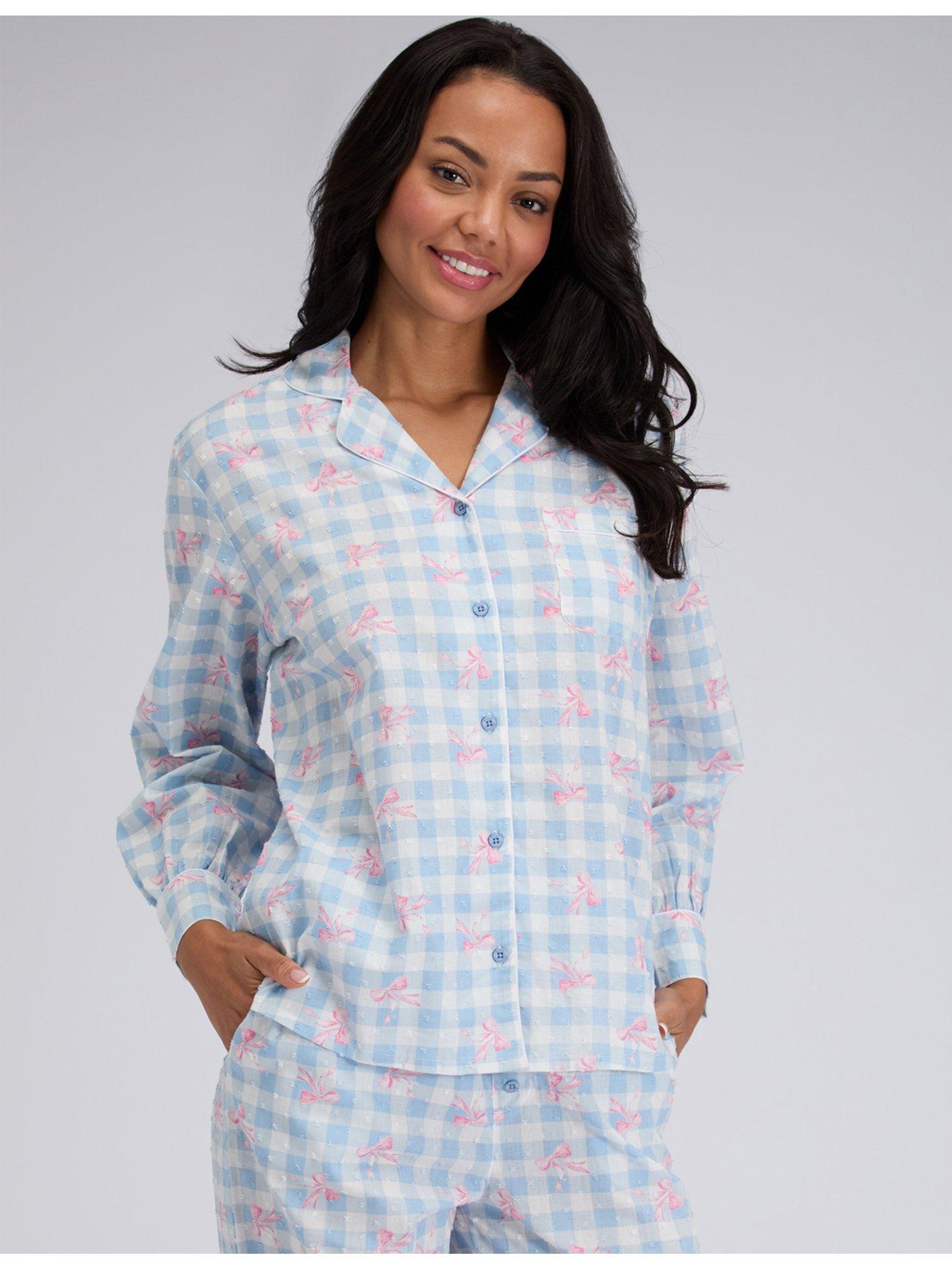 Boux Avenue Bow Cotton Pyjama Set - Blue