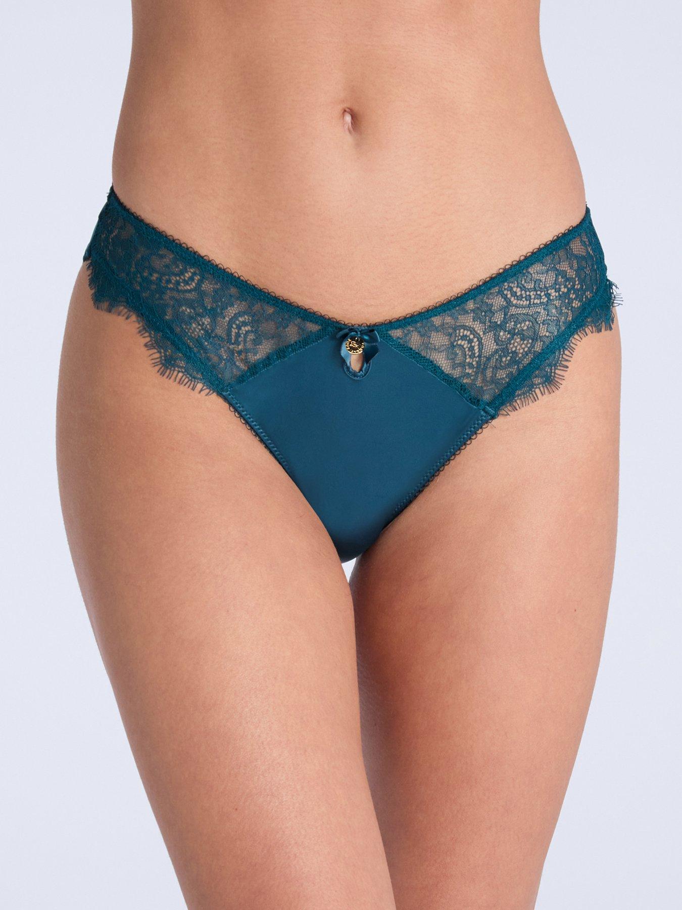 undefined Rylee Satin & Lace Brief - Teal