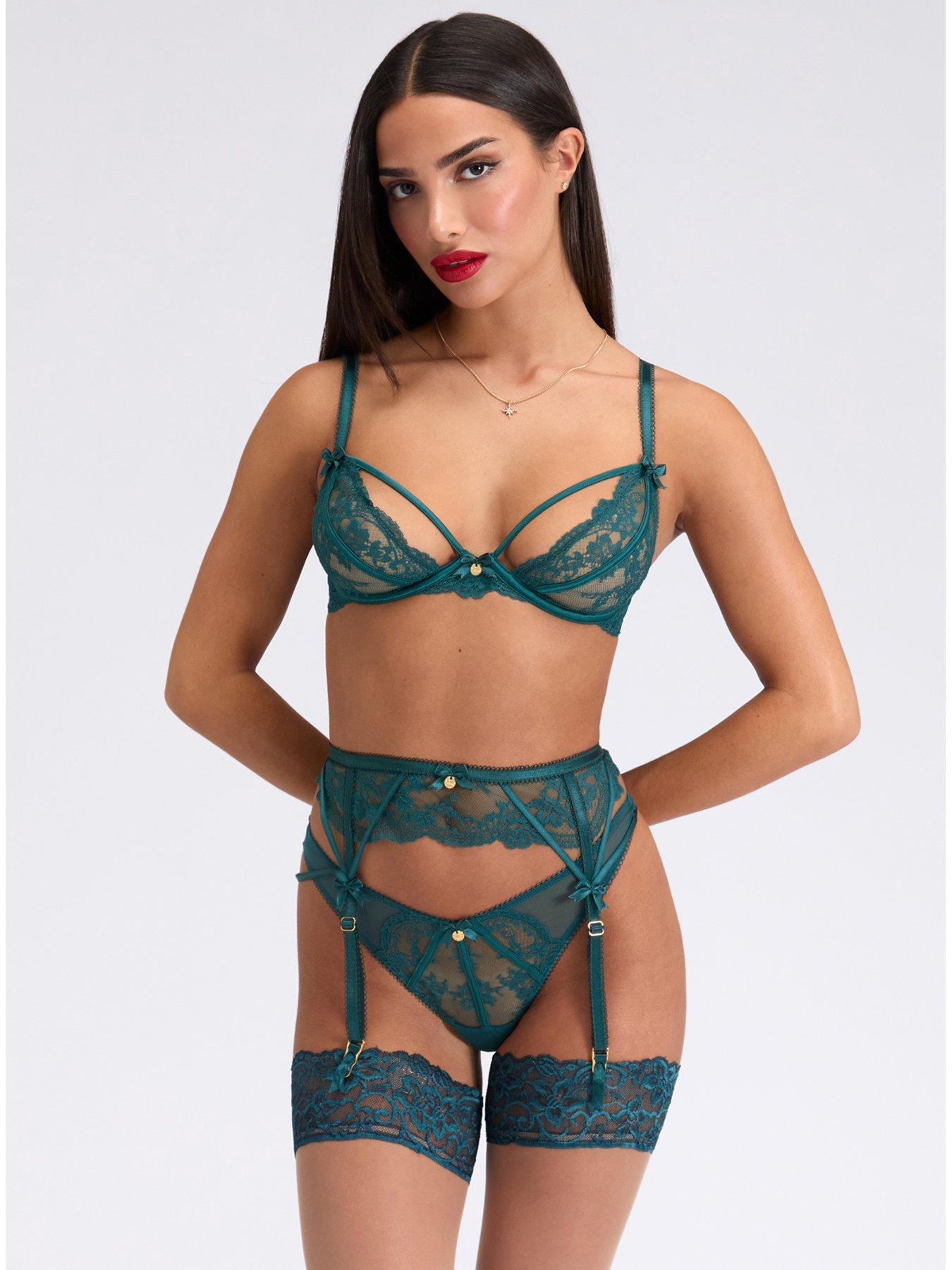 Boux Avenue Brooke Suspender Belt - Green