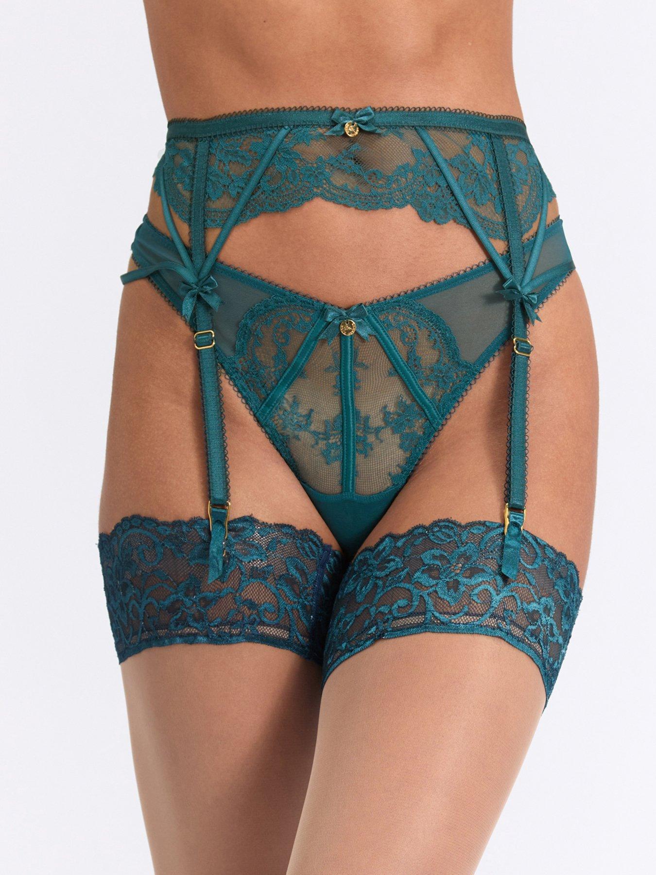 Boux Avenue Brooke Suspender Belt - Green