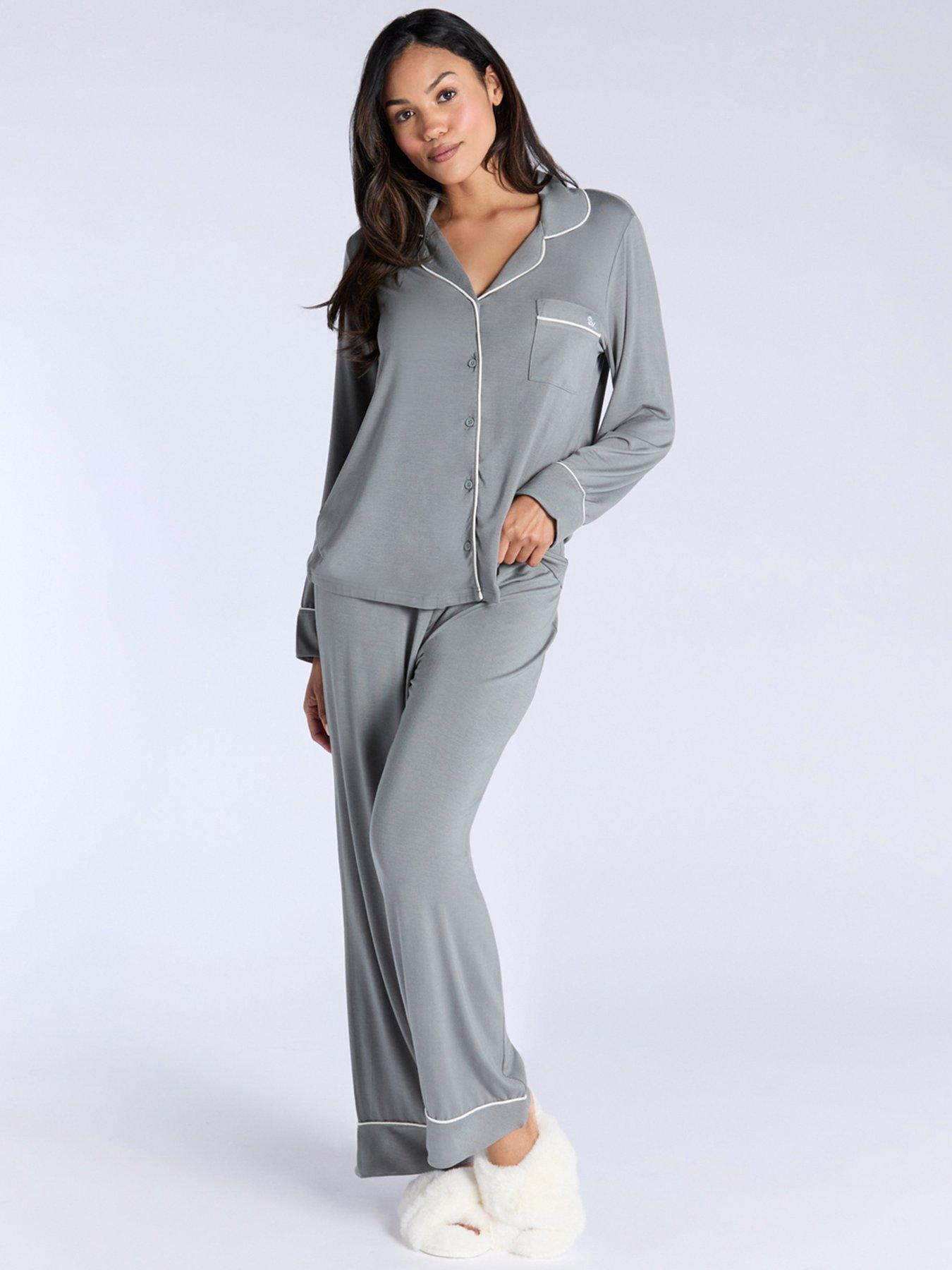 undefined Modal Long Sleeve Revere  &  Pant Set - Khaki