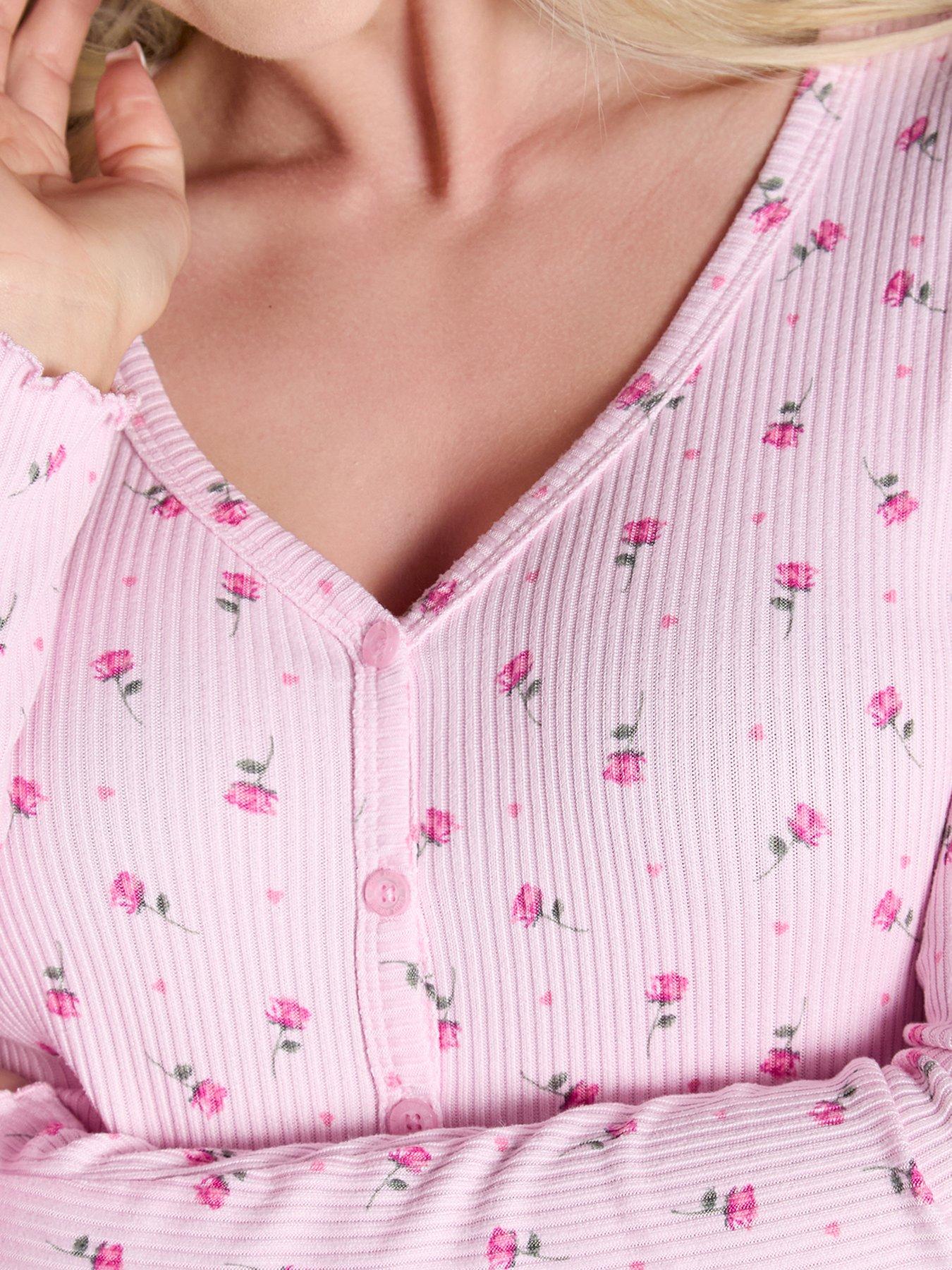 Image 5 of 5 of Boux Avenue Rosebud Rib Playsuit - Pink Mix