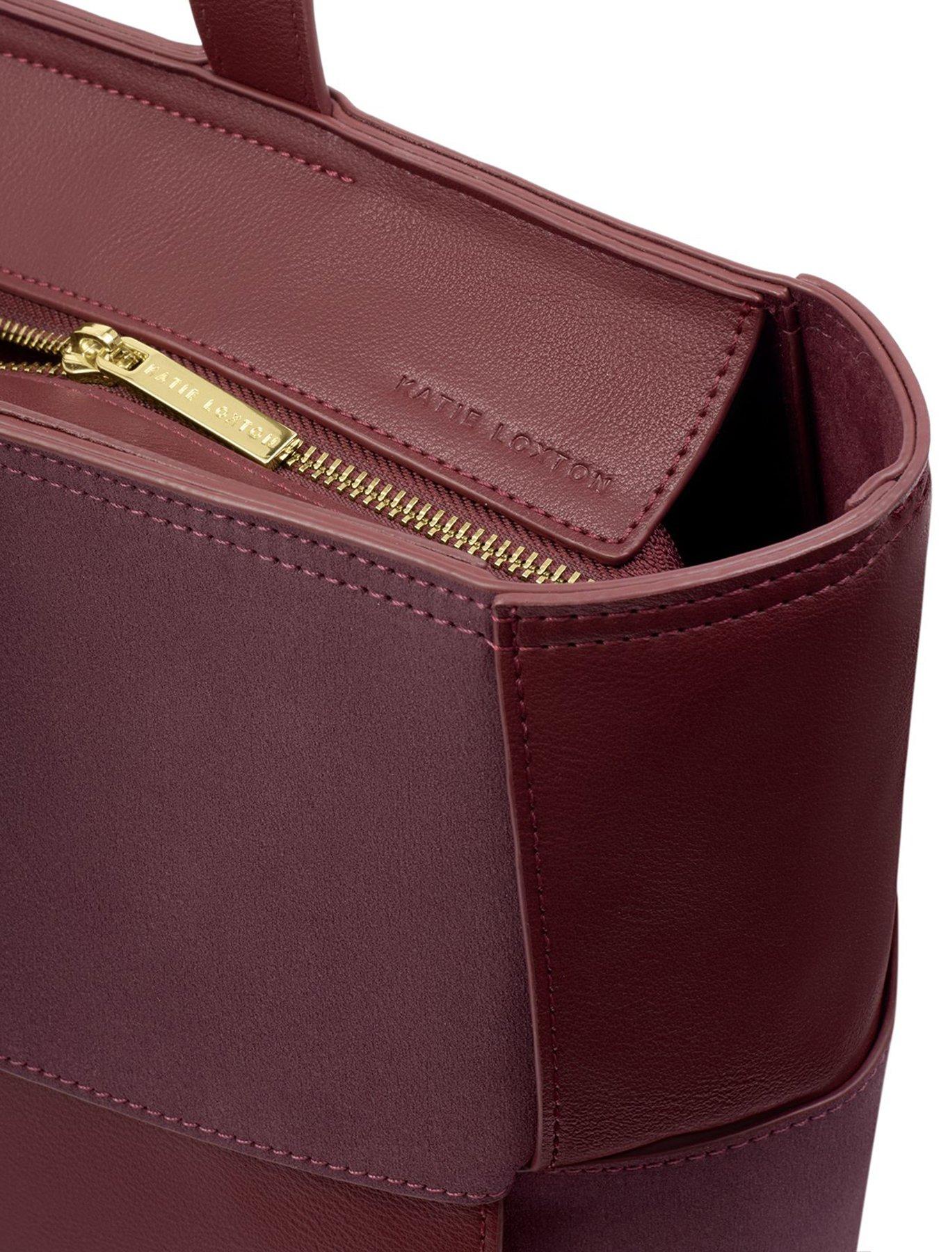 Image 4 of 5 of Katie Loxton Taya Woven Faux Suede Tote Bag  -  Cherry