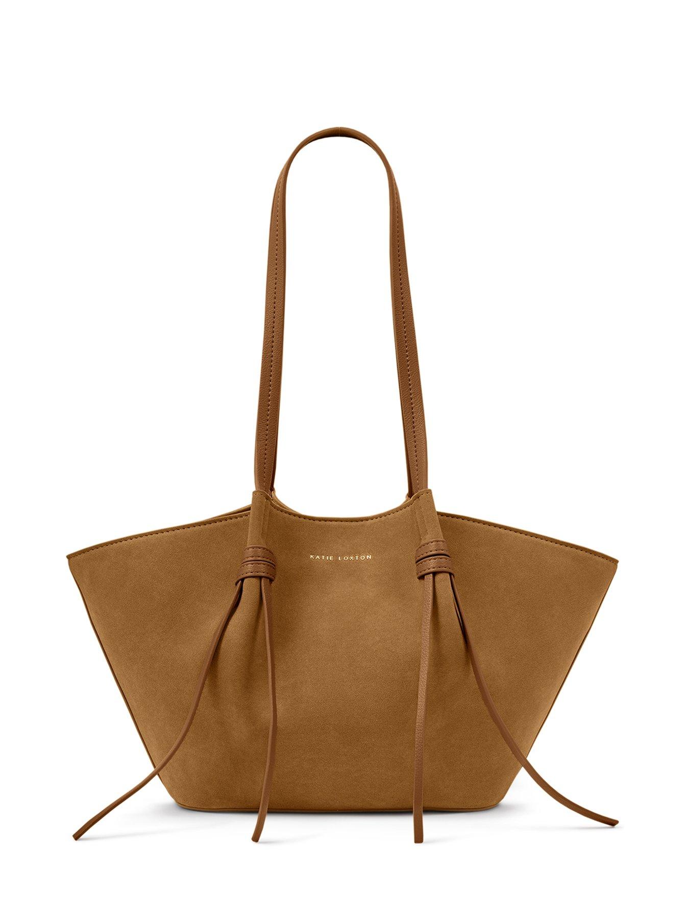 Image 3 of 5 of Katie Loxton Celina Faux Suede Small Tote Bag  -  Caramel Faux Suede