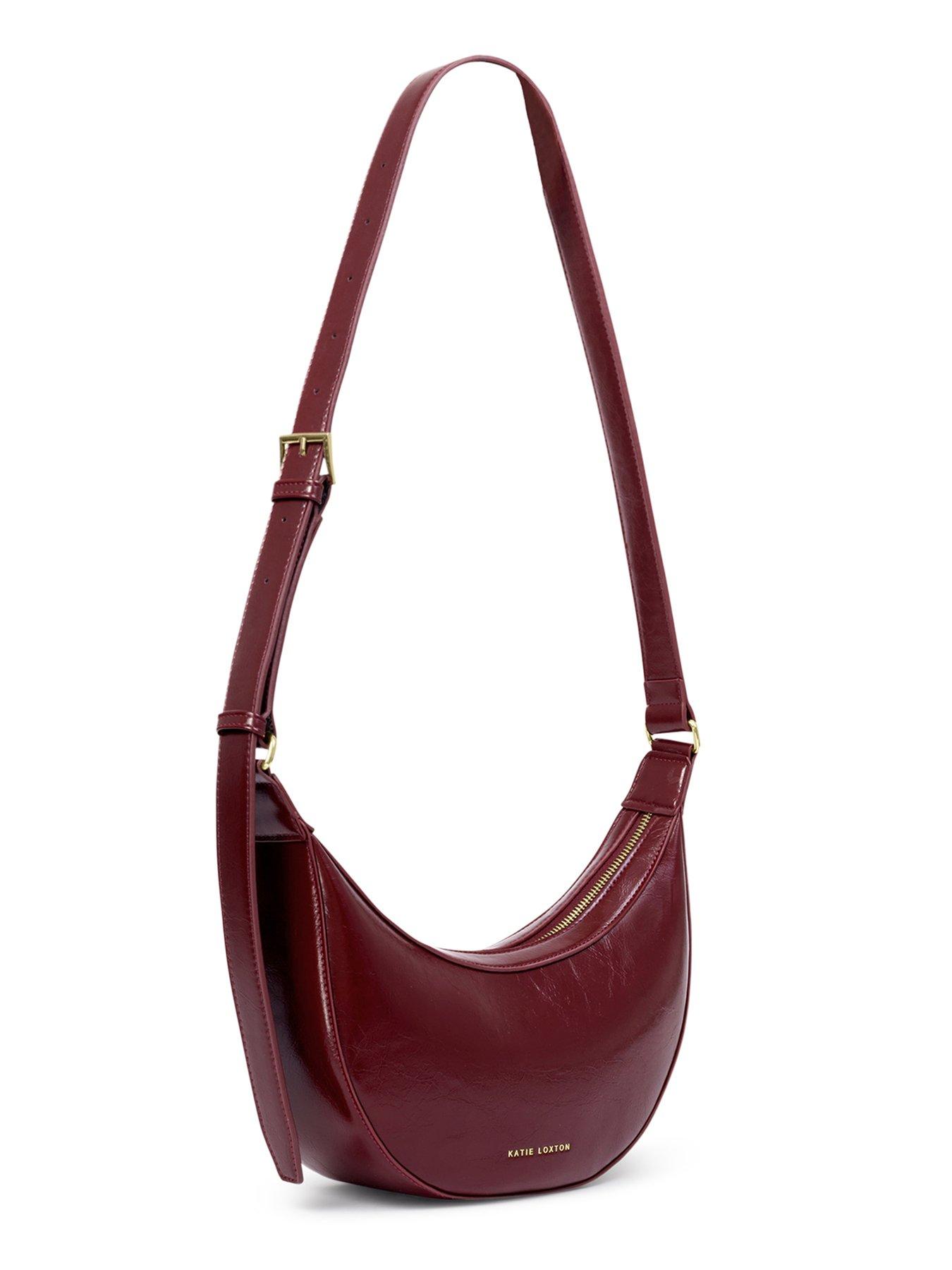 Image 2 of 4 of Katie Loxton Amina Patent Crackle Sling Bag  -  Cherry