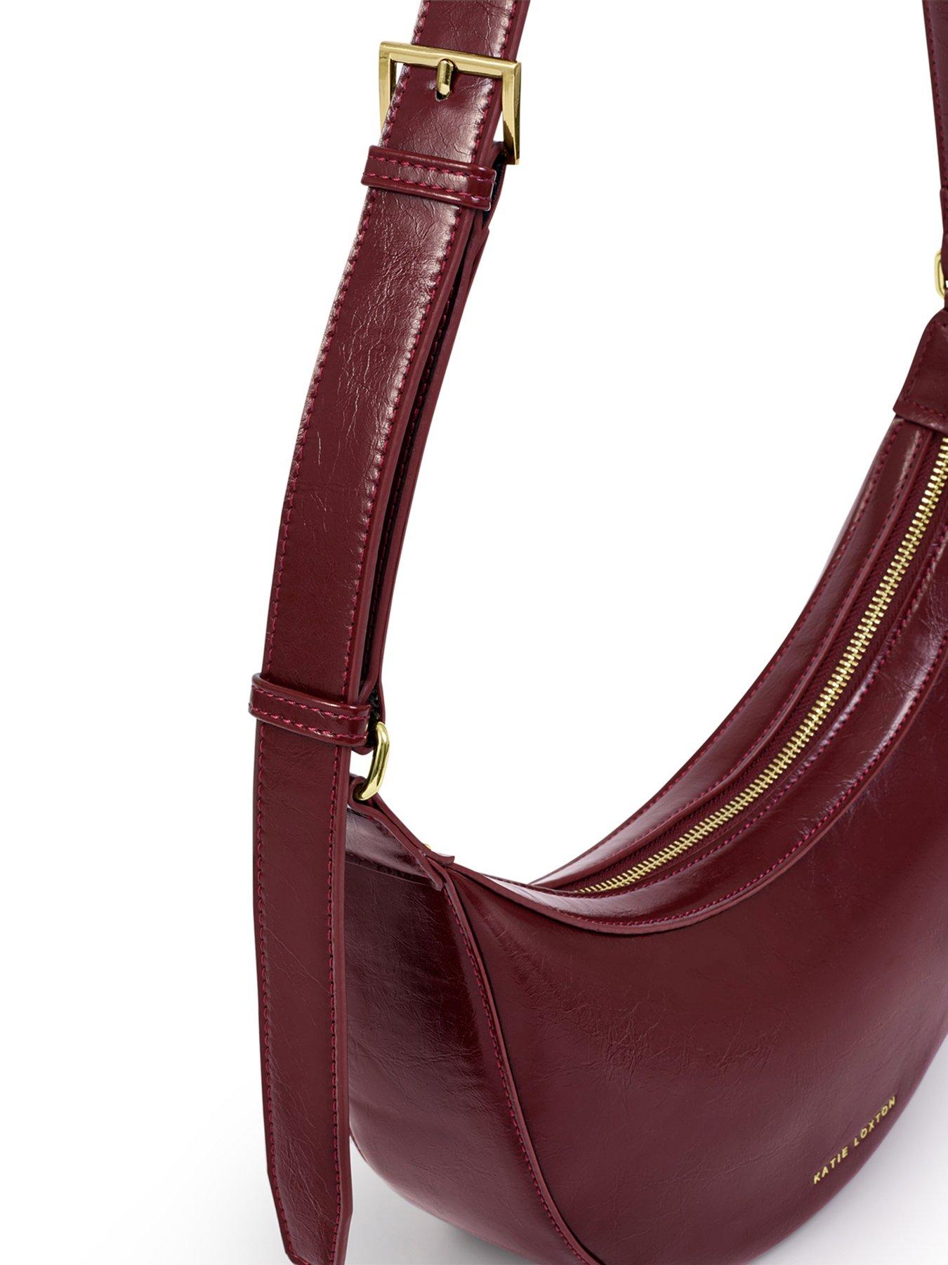 Image 3 of 4 of Katie Loxton Amina Patent Crackle Sling Bag  -  Cherry