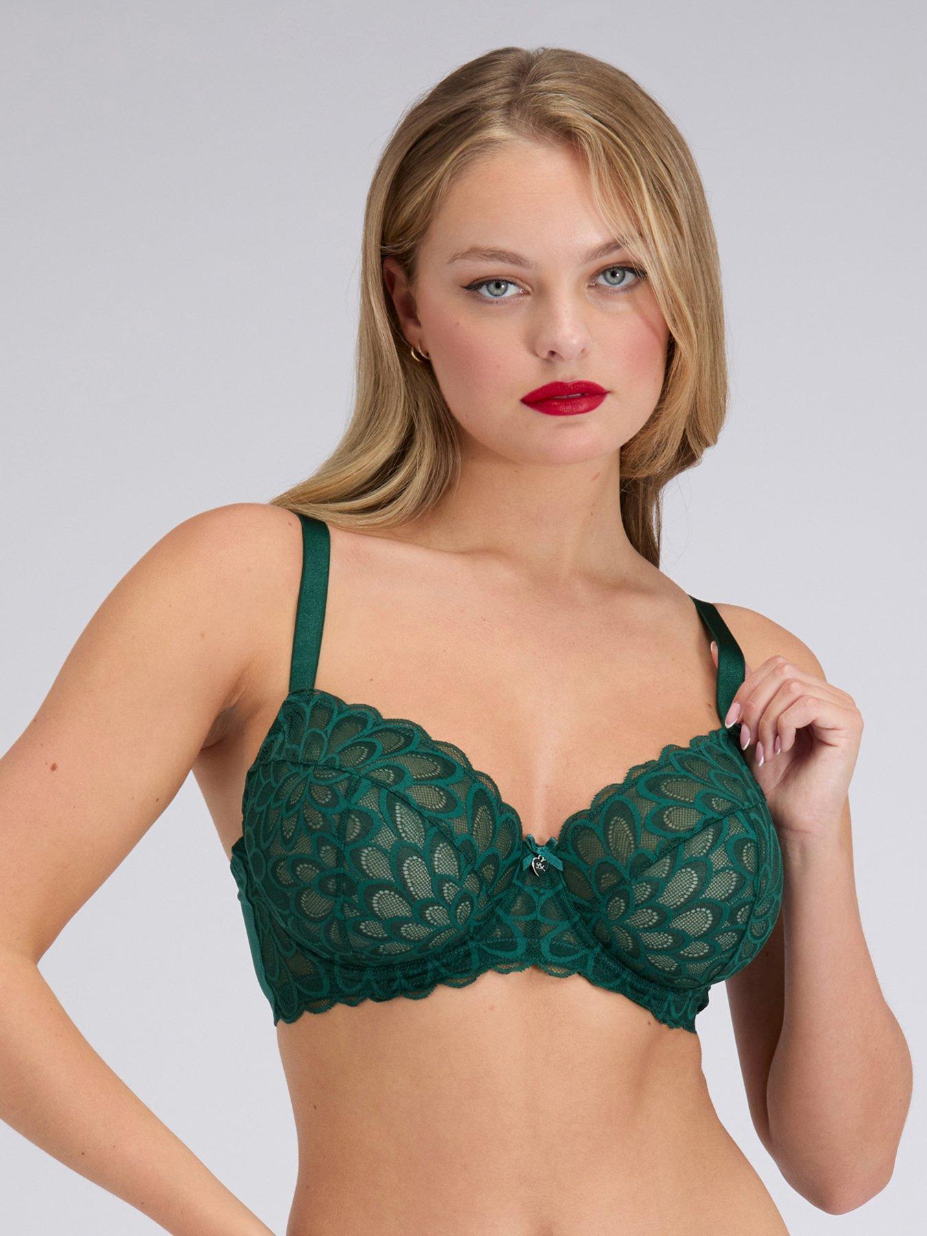 Boux Avenue Eden Balconette Bra - Emerald Green