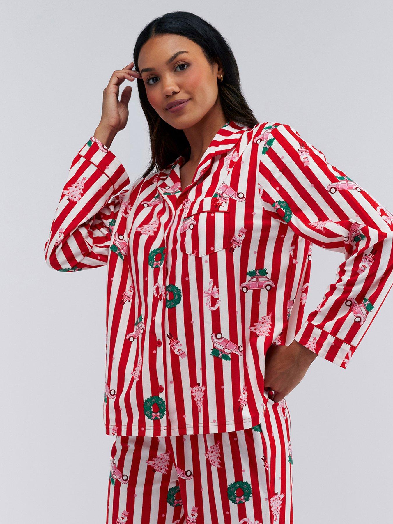 Image 4 of 5 of Boux Avenue Stripe Xmas Pyjamas In A Bag - Red
