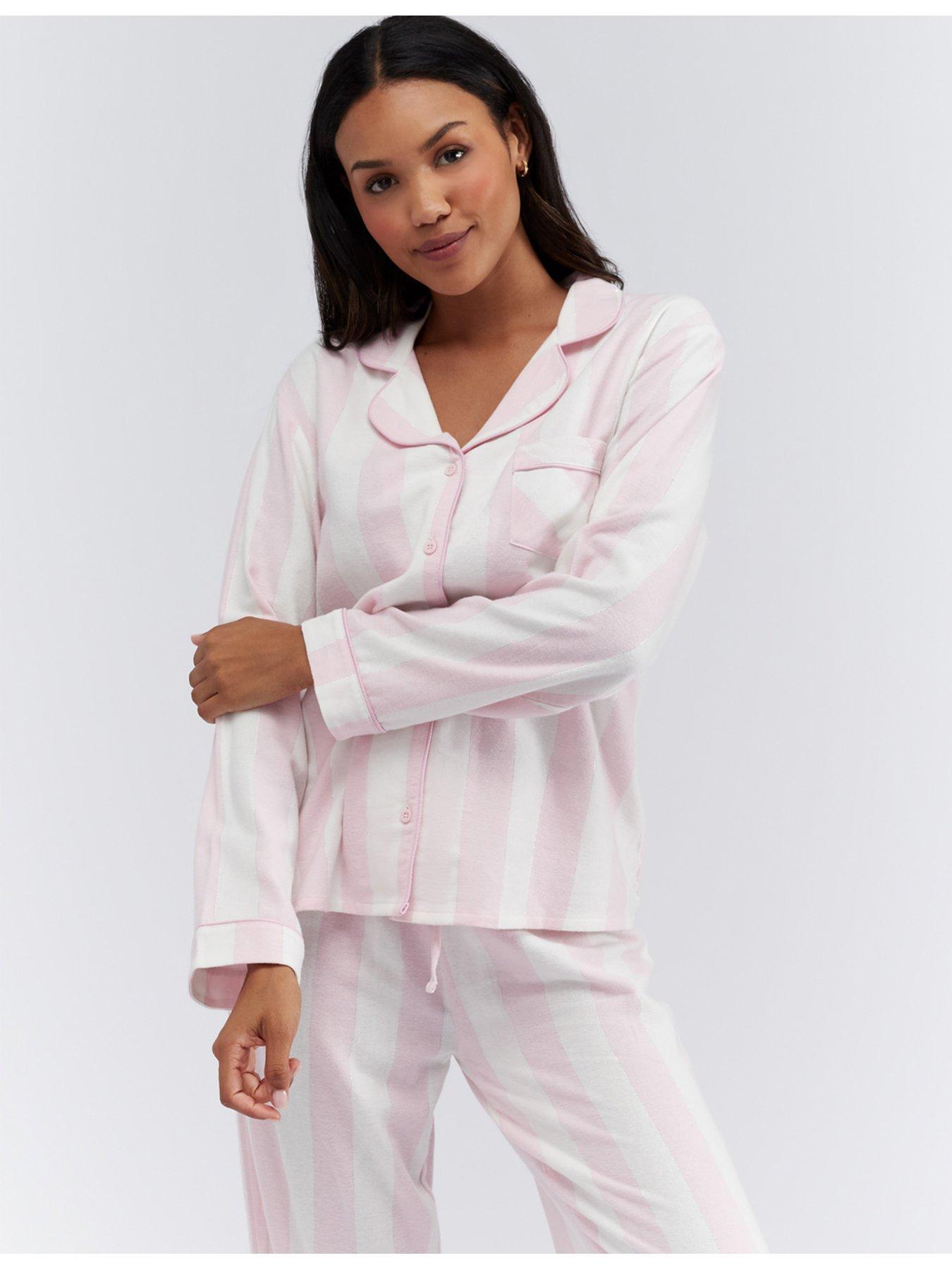 Boux Avenue Wide Stripe Cotton Pj In A Bag - Pink