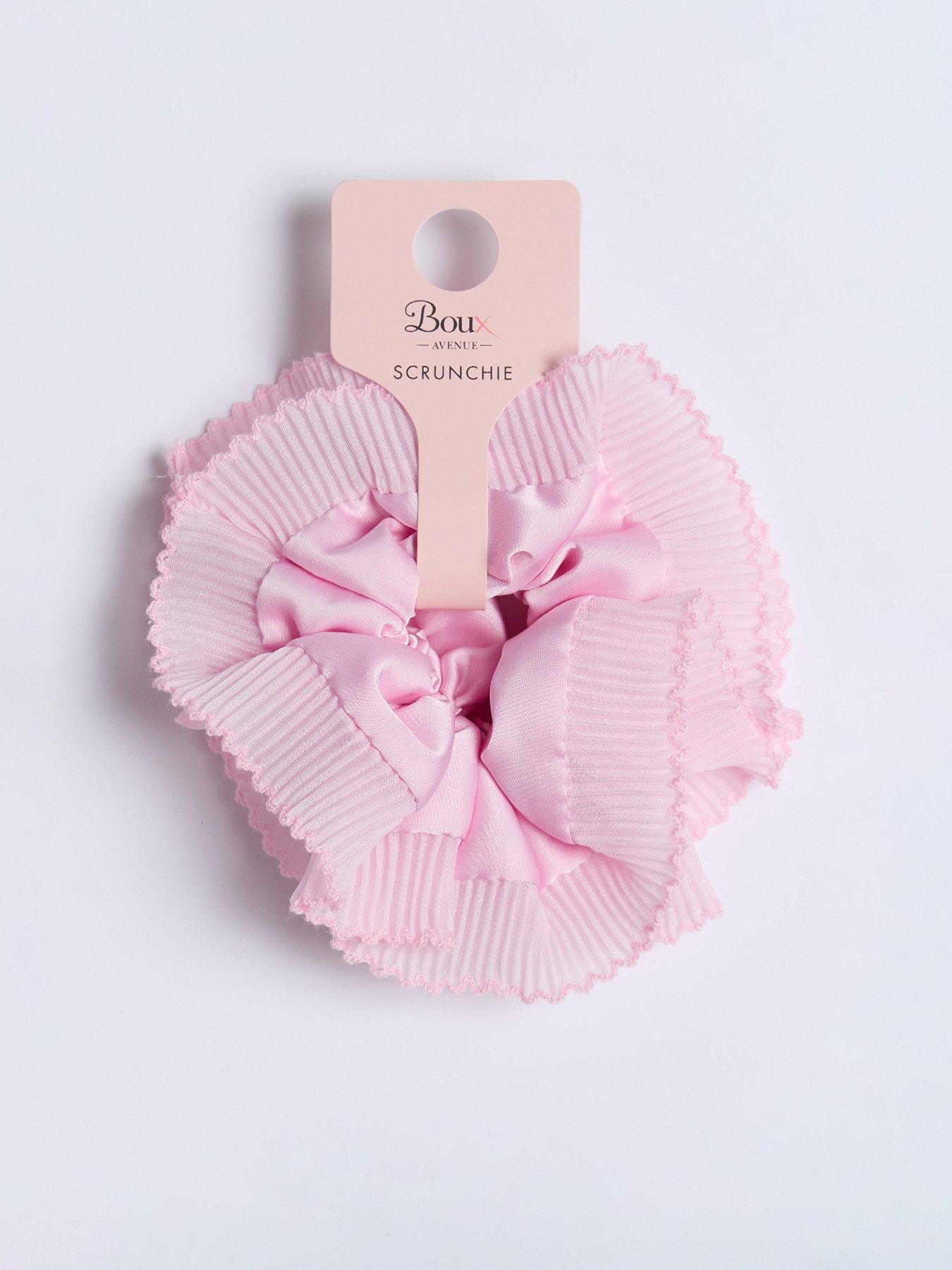 undefined Plisse Oversized Scrunchie - Pink