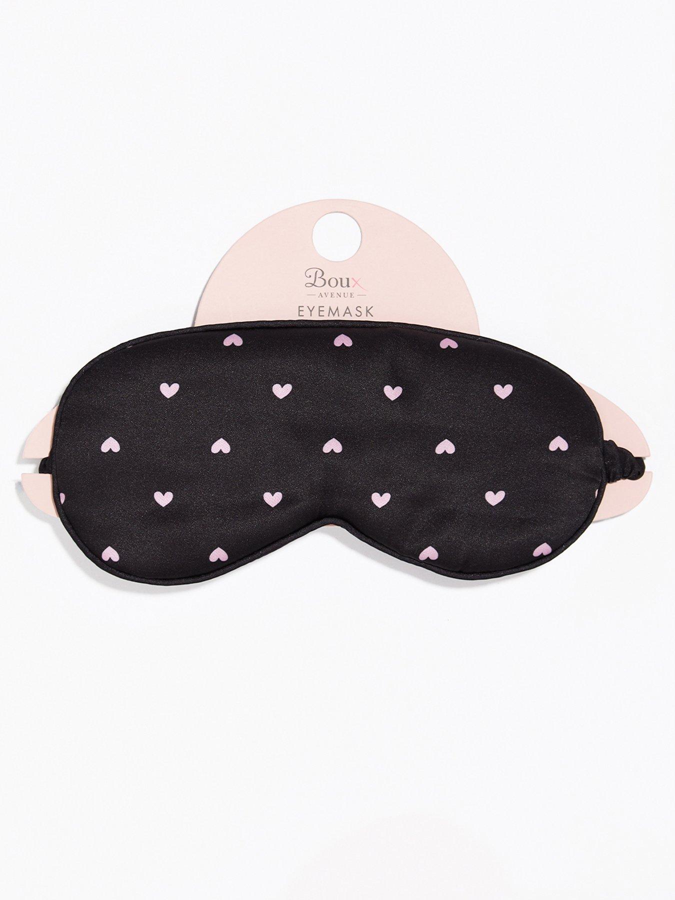 Image 3 of 3 of Boux Avenue Heart Satin Eye Mask - &nbsp;Black