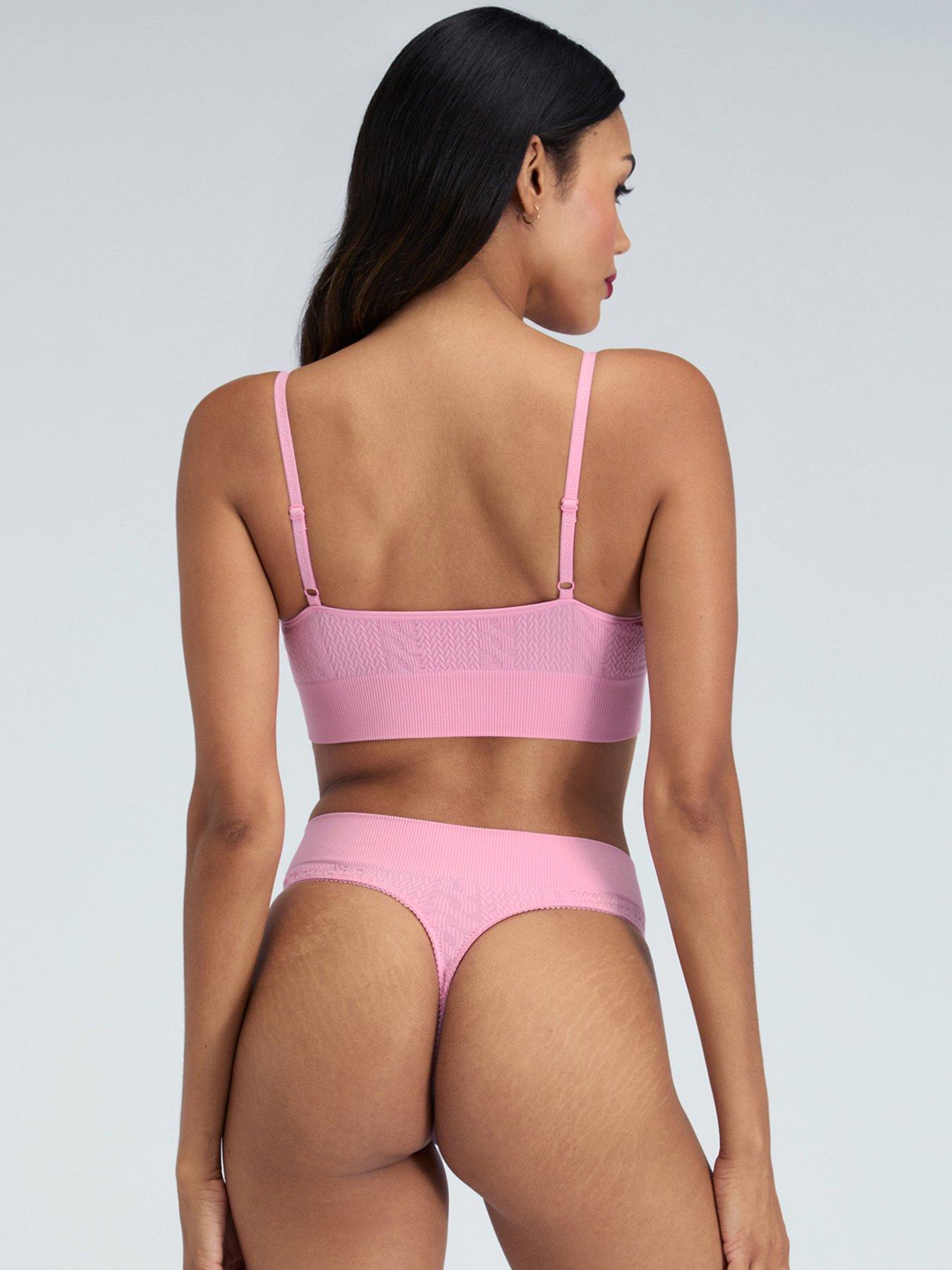 stillFront image of boux-avenue-seamless-cable-thong--candy-pink