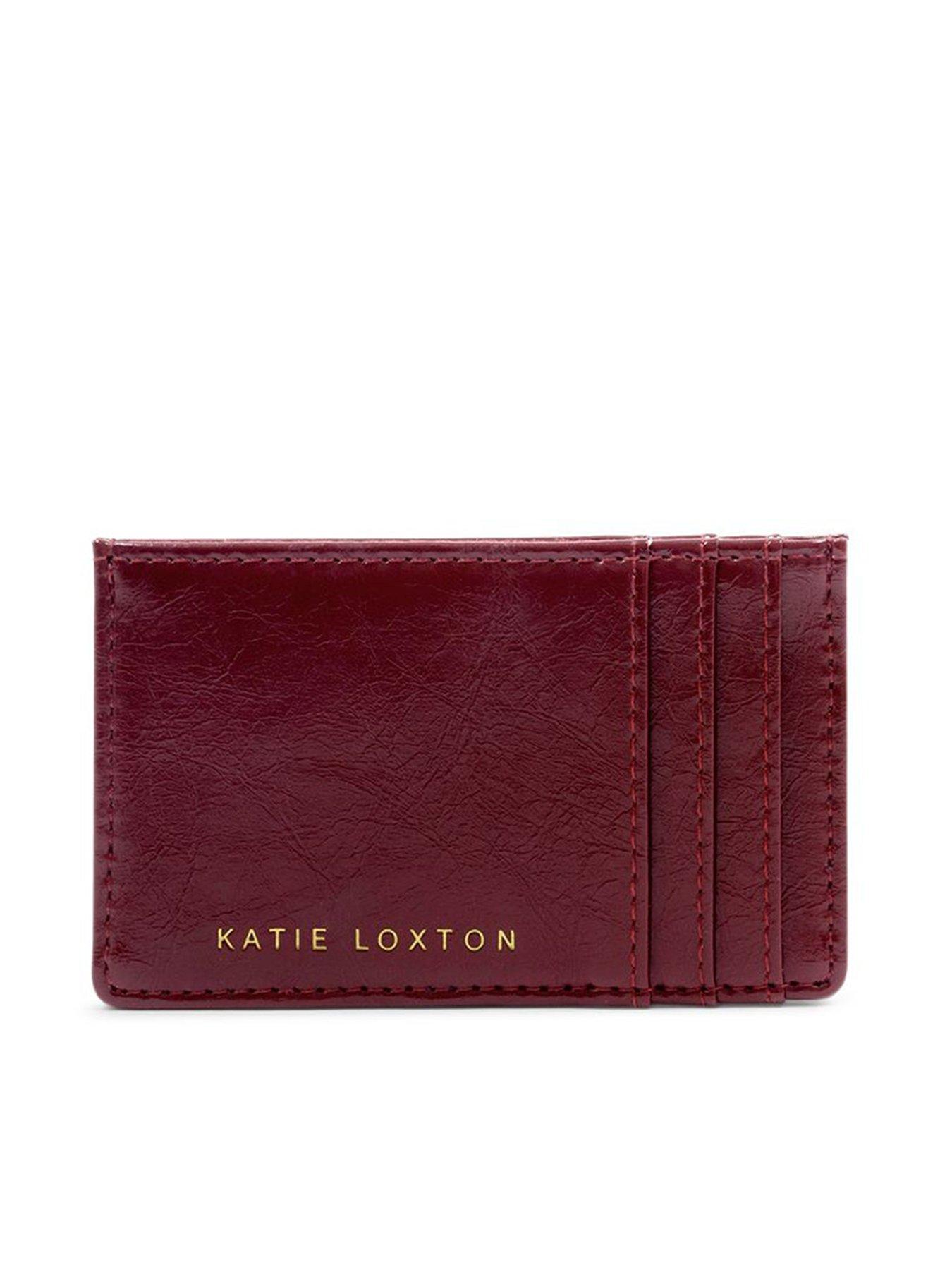 Image 1 of 4 of Katie Loxton Laila Slim Textured Patent Cardholder  -  Cherry