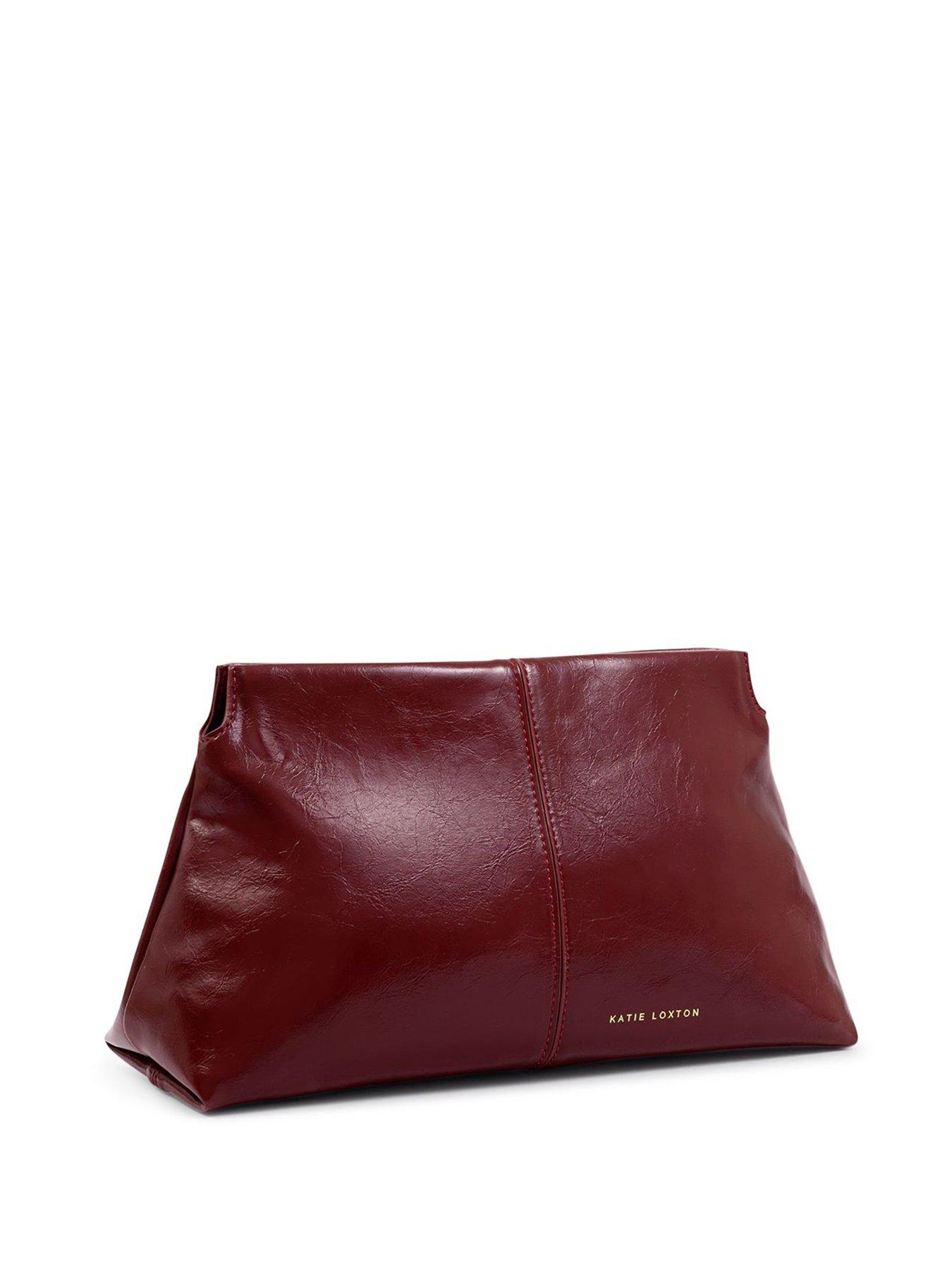 Image 2 of 4 of Katie Loxton Laila Textured Patent Clutch  -  Cherry Patent Crackle