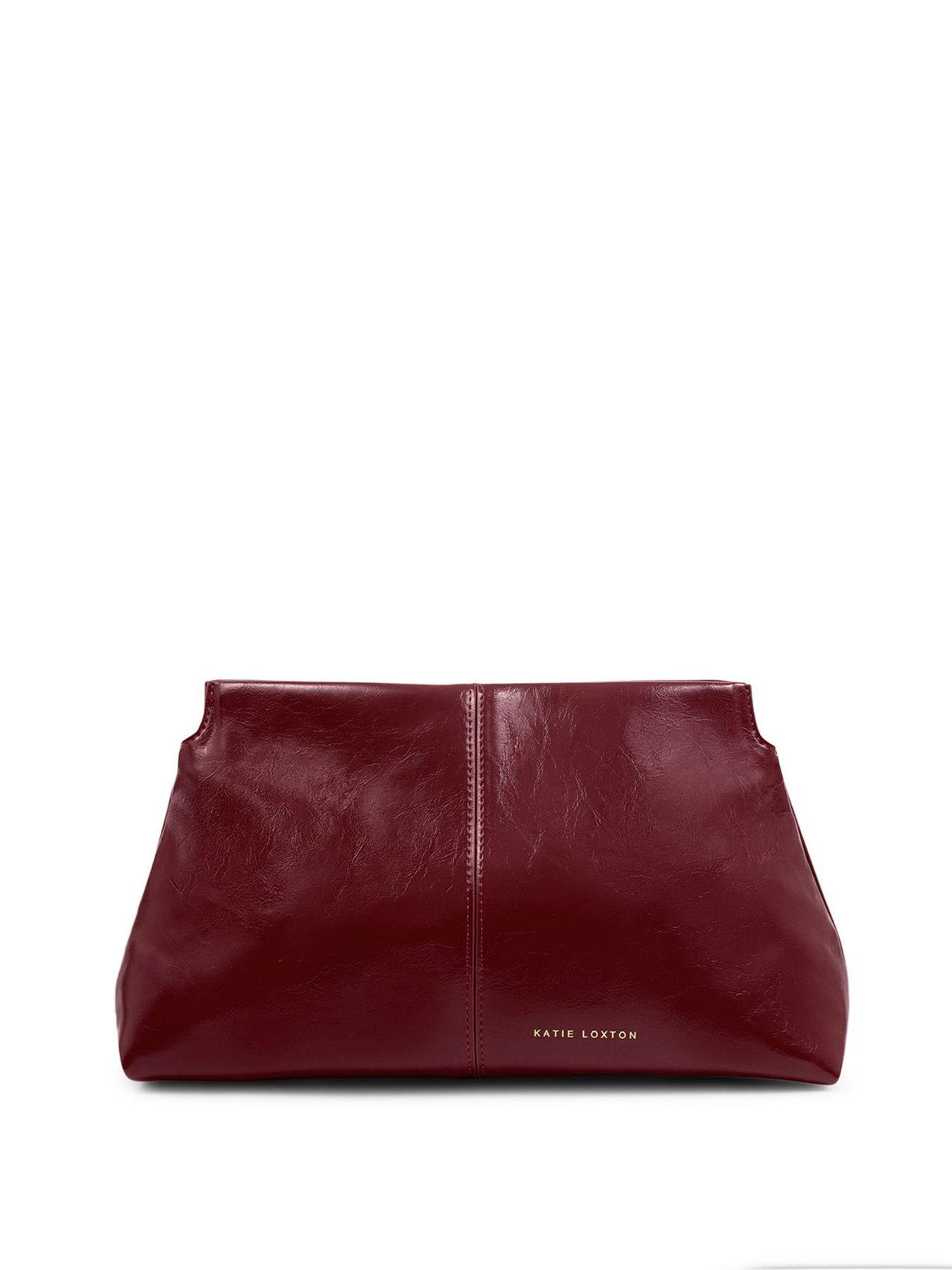 Image 3 of 4 of Katie Loxton Laila Textured Patent Clutch  -  Cherry Patent Crackle