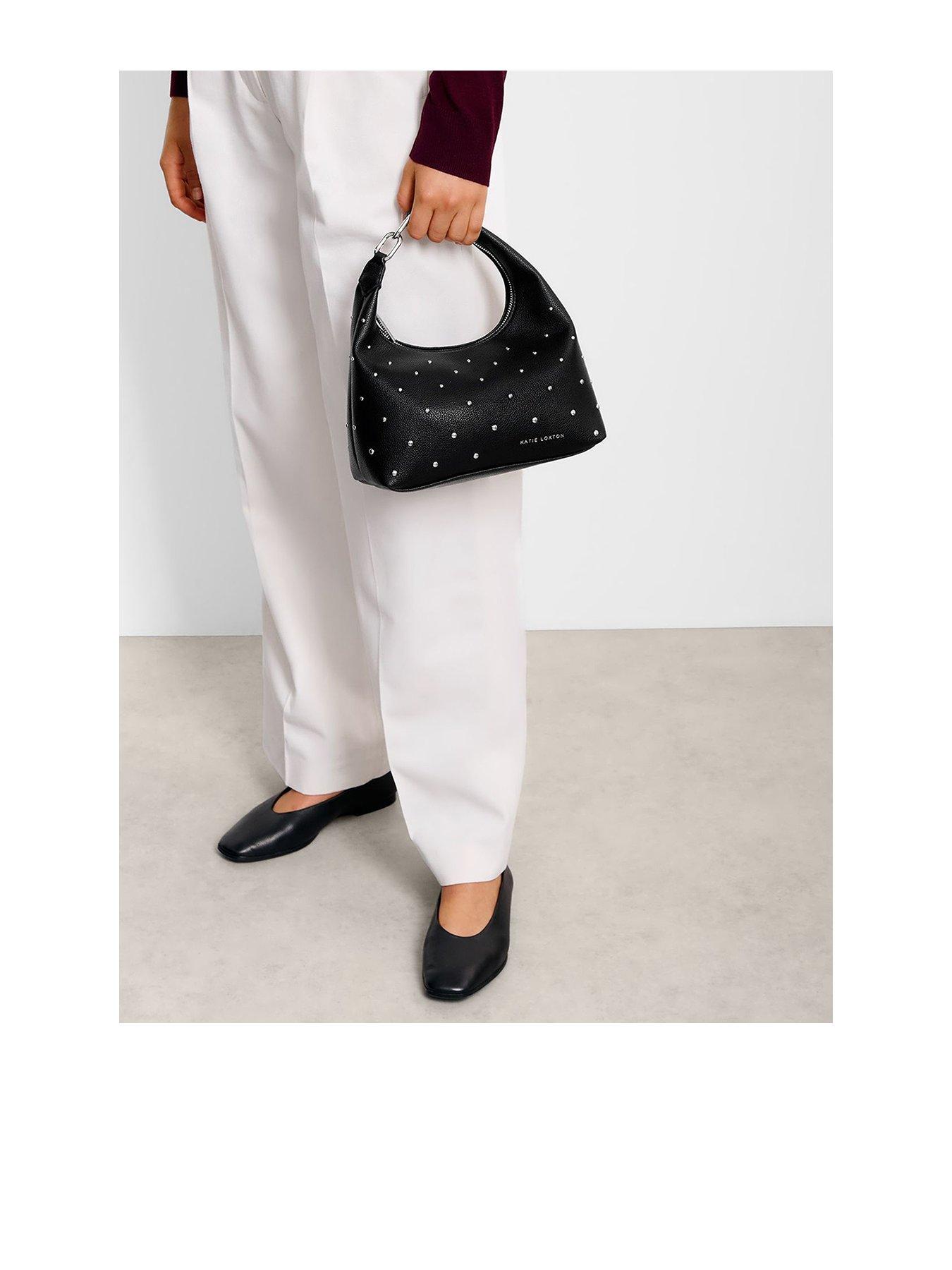 Image 1 of 5 of Katie Loxton Meela Studded Top Handle Bag  -  Black