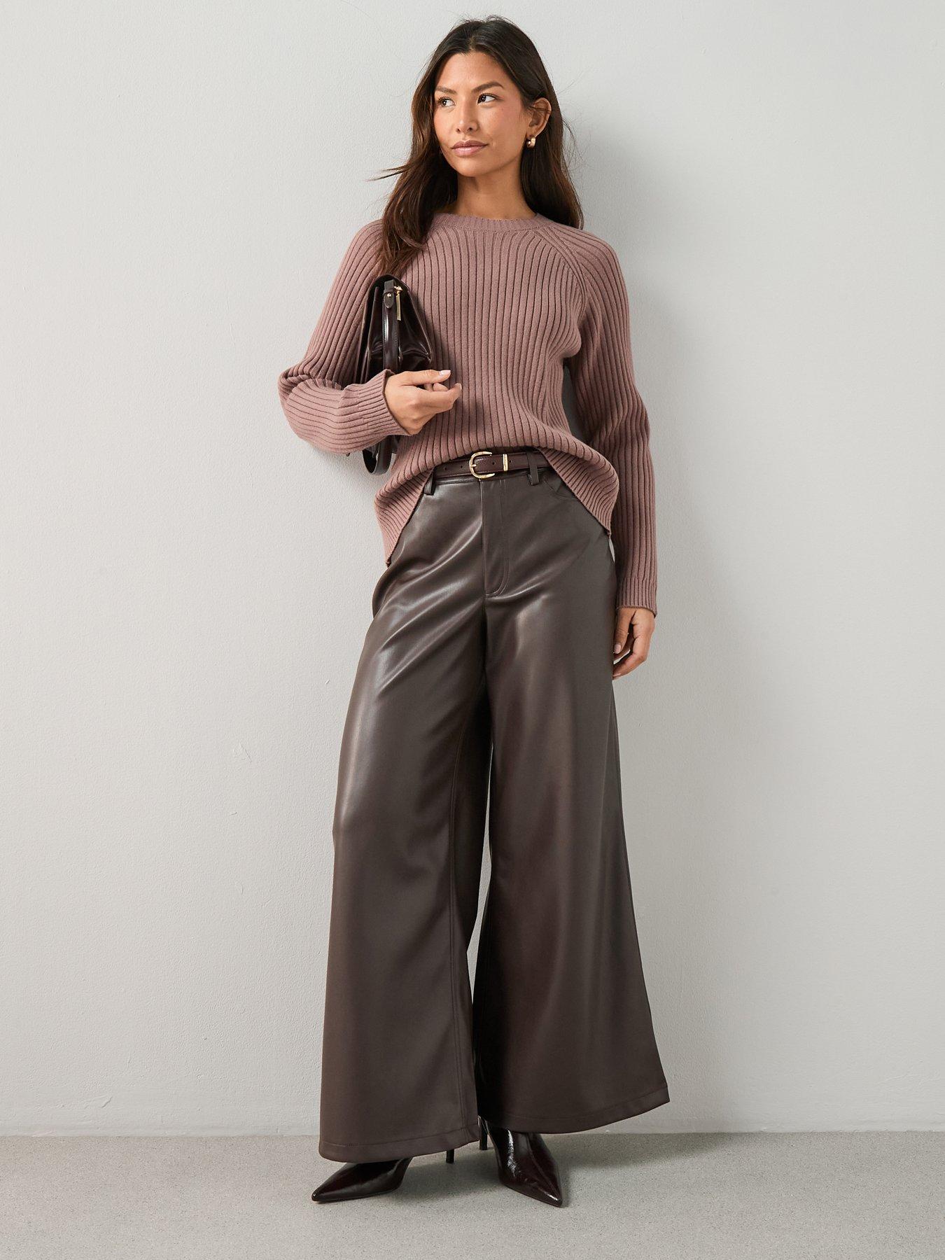  image of the-very-collection-classic-comfort-crew-neck-rib-jumper-mauve-purple