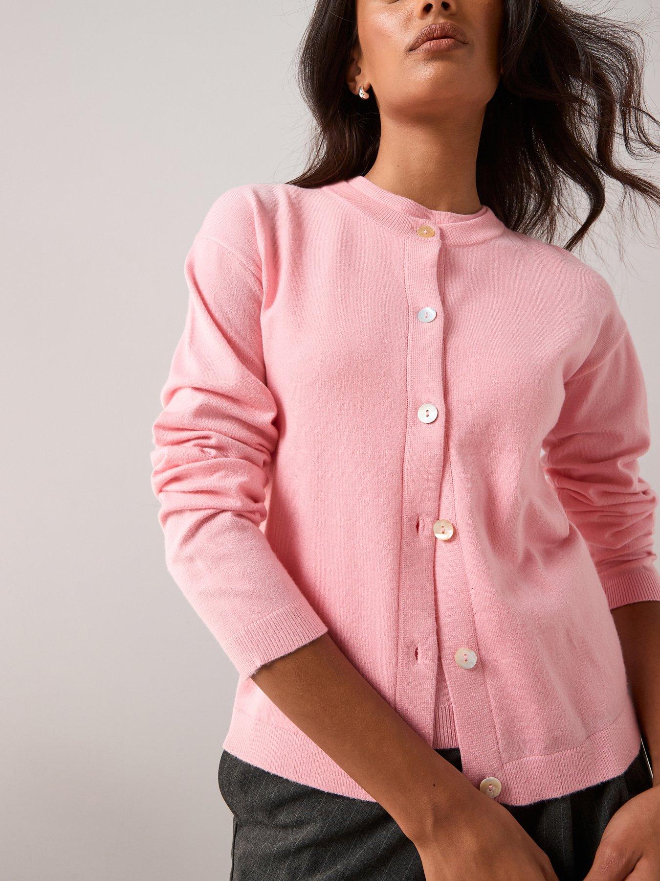 The Very Collection Classic Comfort Crew Neck Cardigan Co-ord - Pink