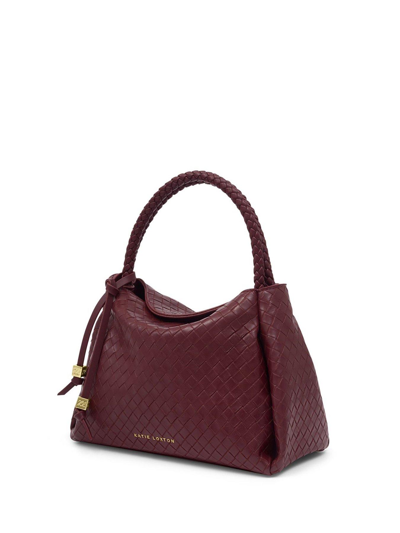 Image 2 of 5 of Katie Loxton Nova Woven Texture Top Handle Bag  -  Cherry