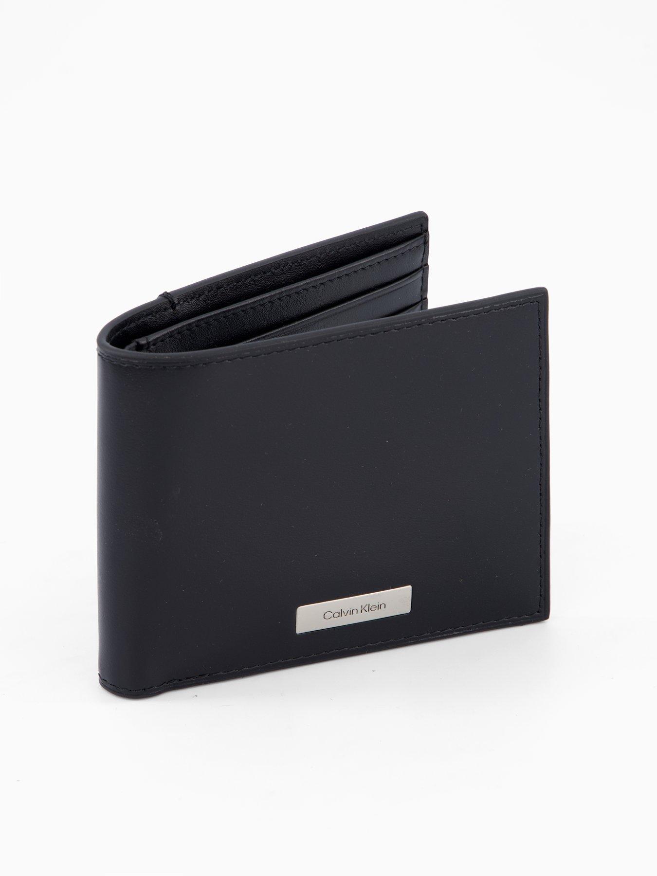 back image of calvin-klein-plaque-logo-bifold-wallet-black
