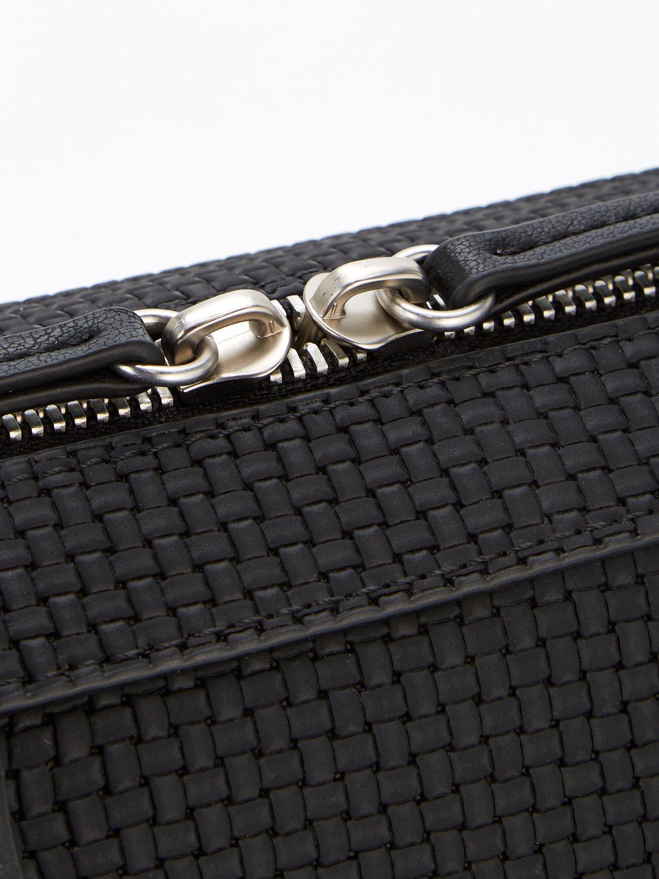  image of calvin-klein-embossed-woven-laptop-bag-black