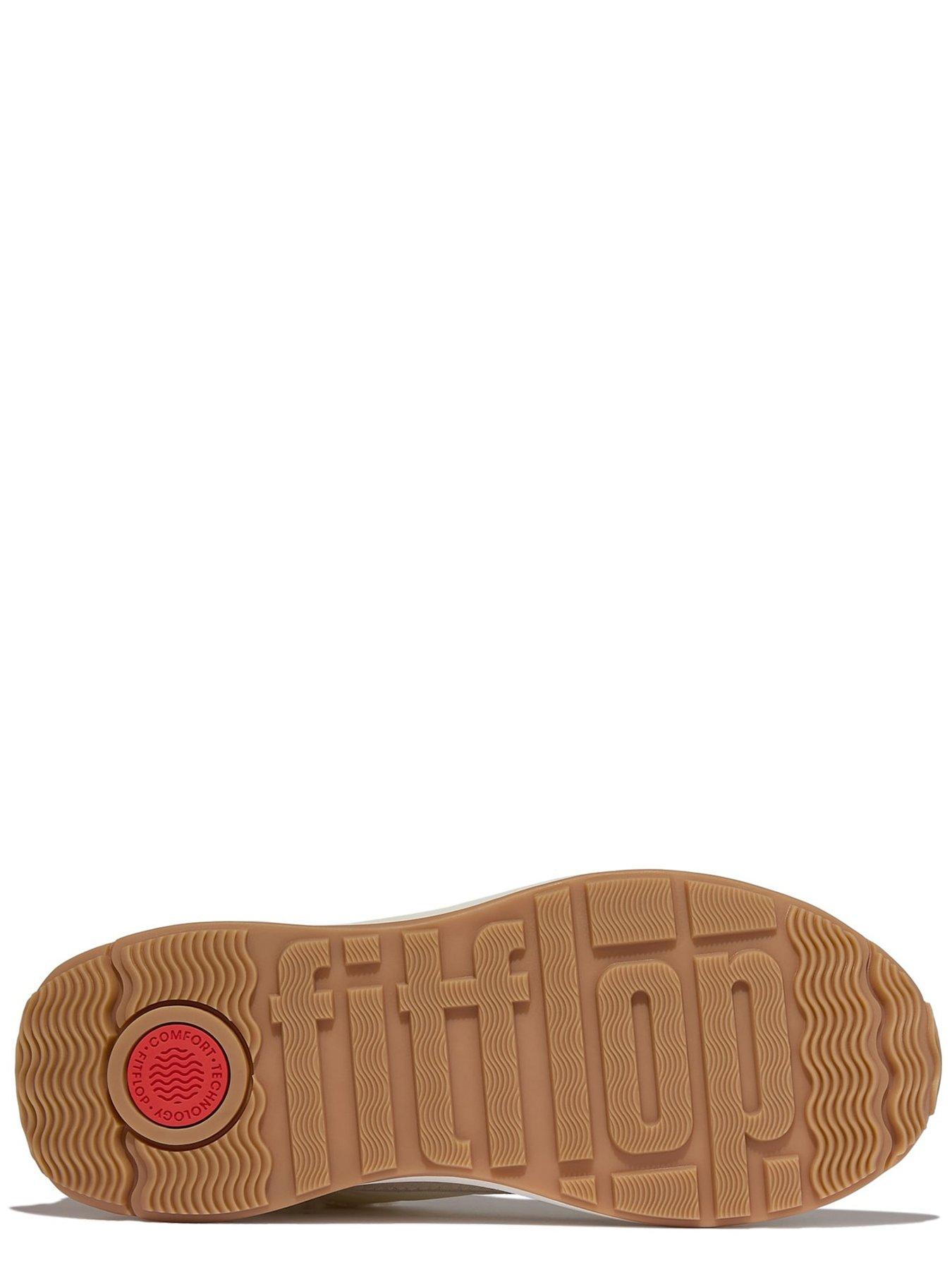 Image 5 of 6 of FitFlop F-mode Flow Shearling Flatform Trainer - Cream Mix