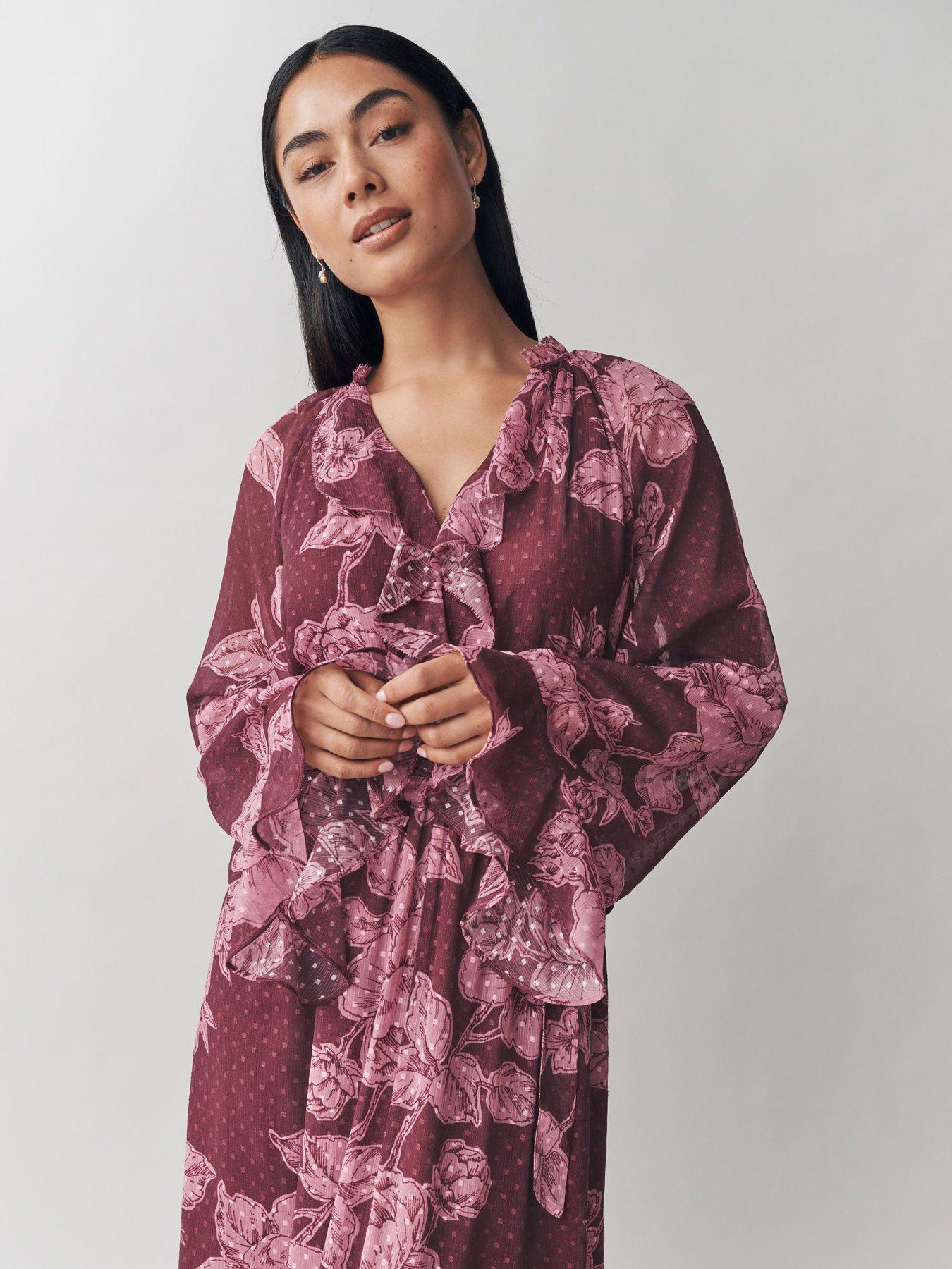  image of laura-ashley-pollington-rose-tier-midi-dress-pink
