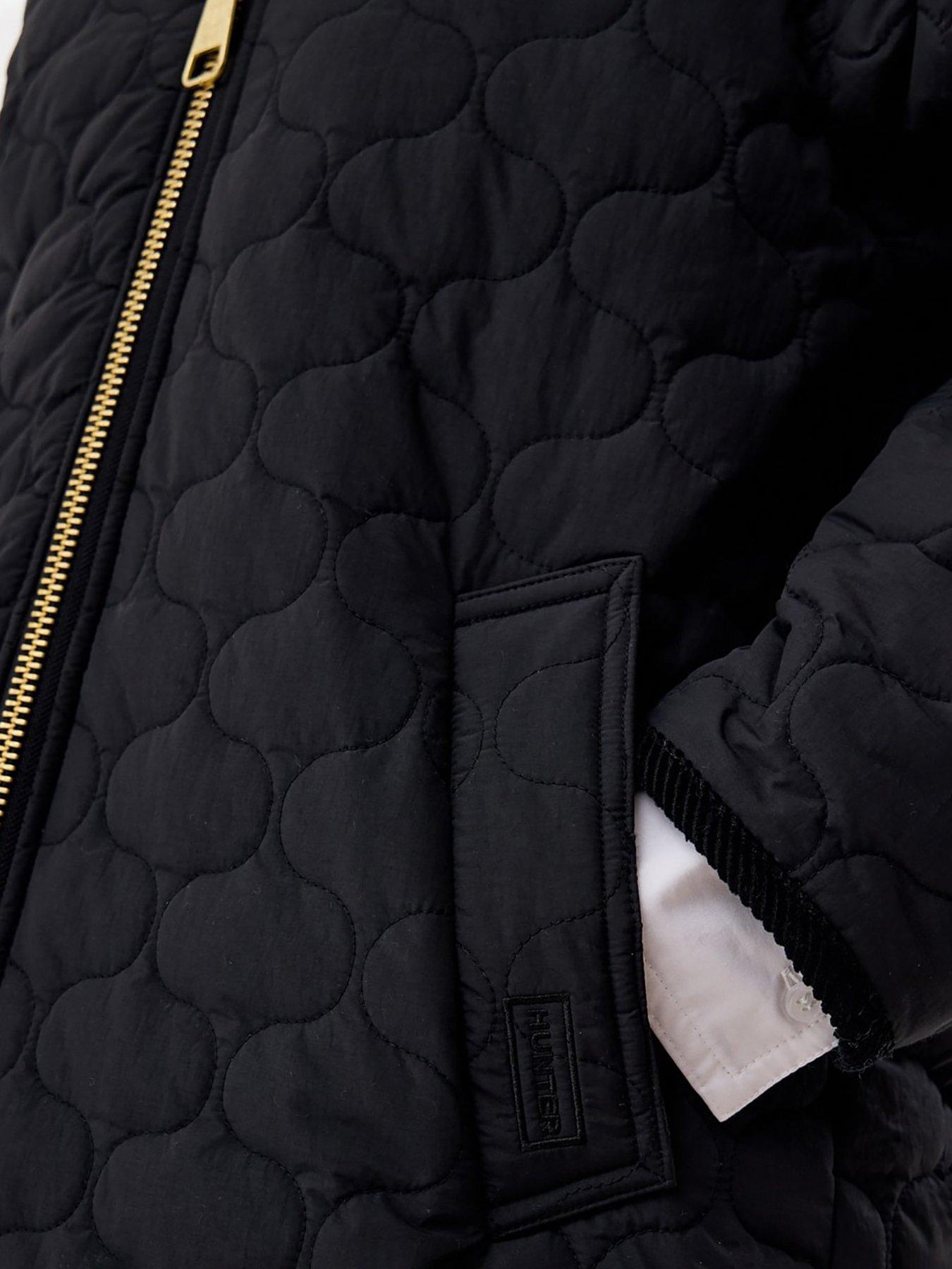  image of hunter-fionn-long-quilted-coat-black