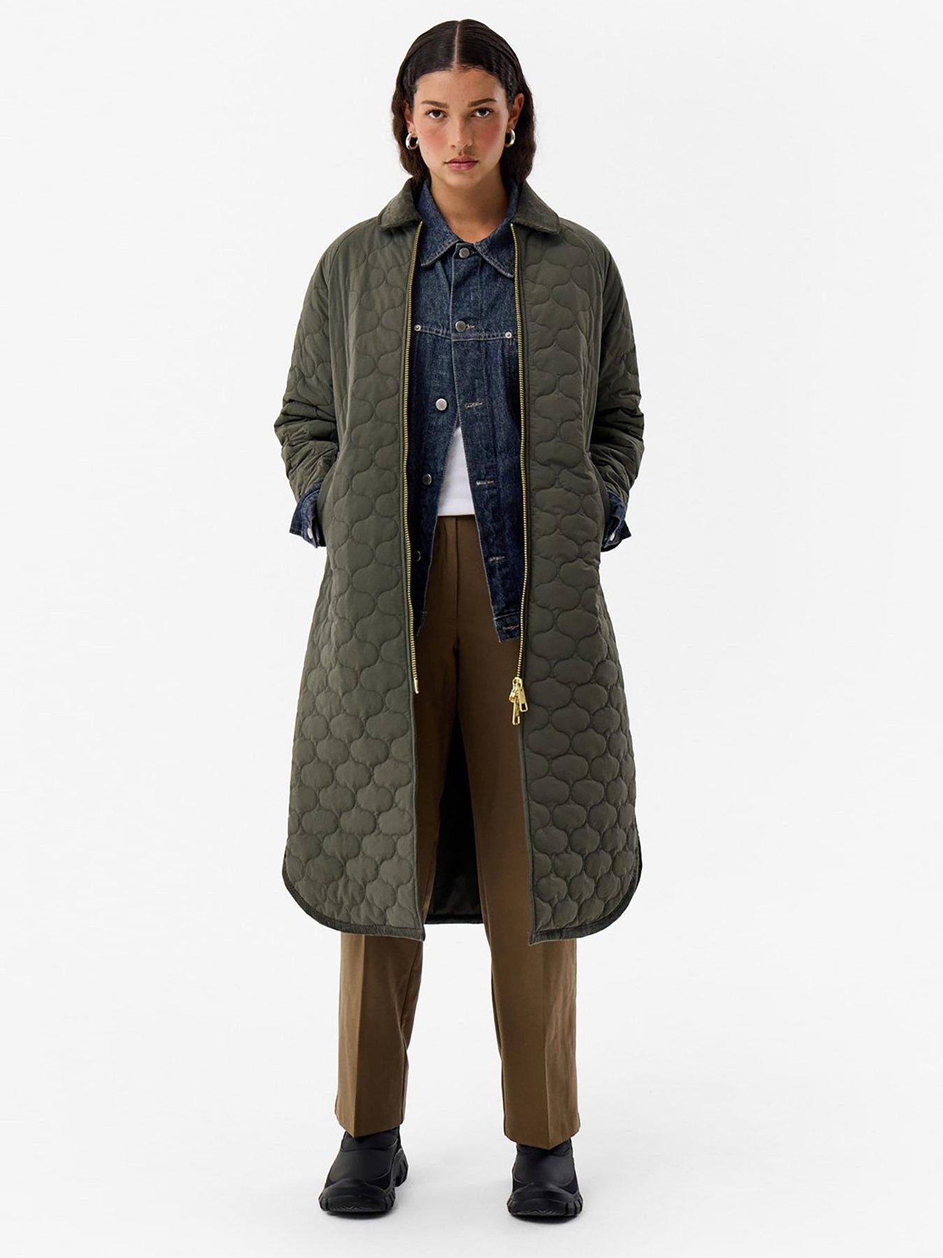 Image 2 of 4 of Hunter Fionn Long Quilted Coat - Kambaba - Green