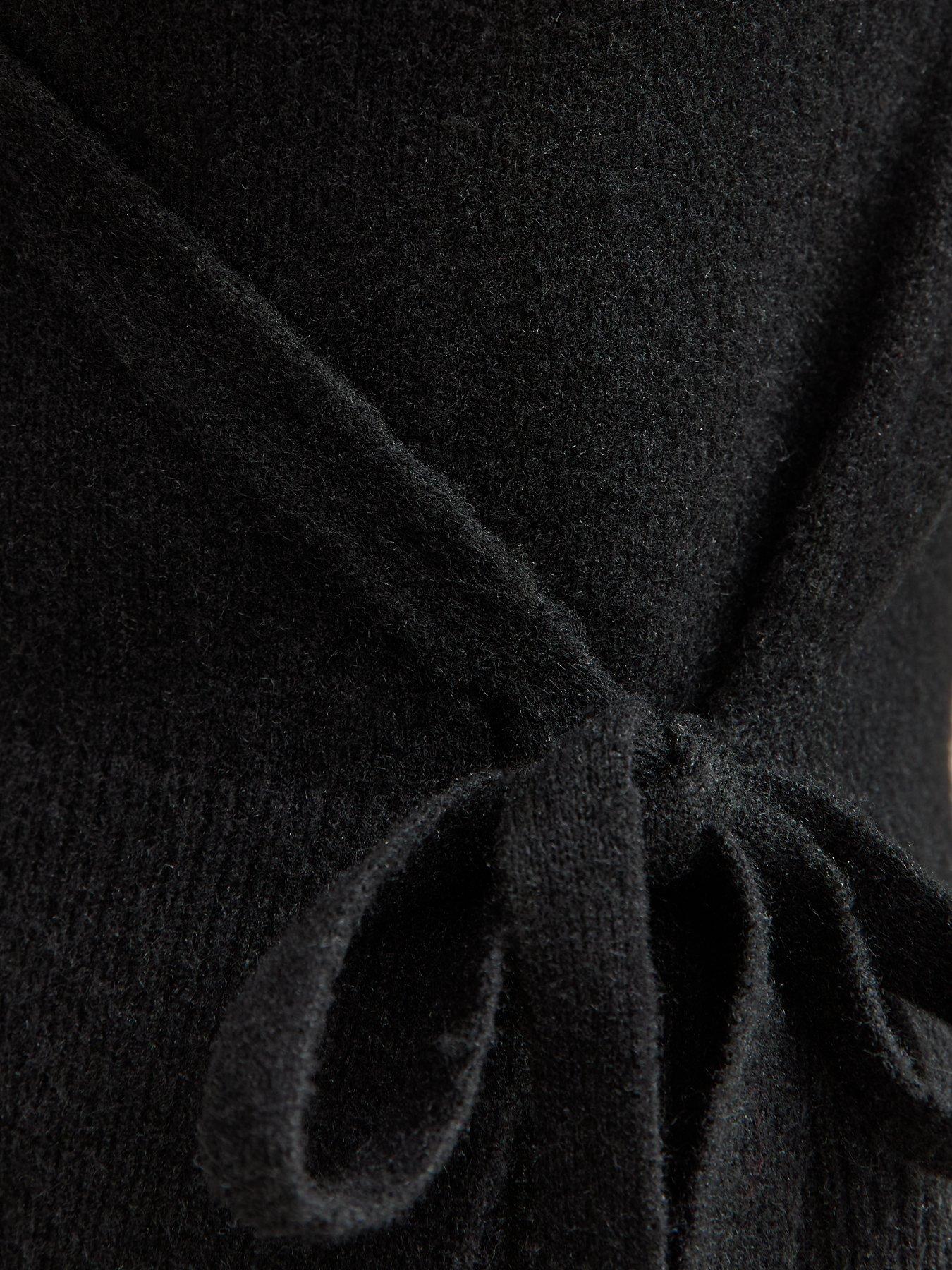 Image 5 of 5 of New Look Puff Sleeve Wrap Jumper - Black
