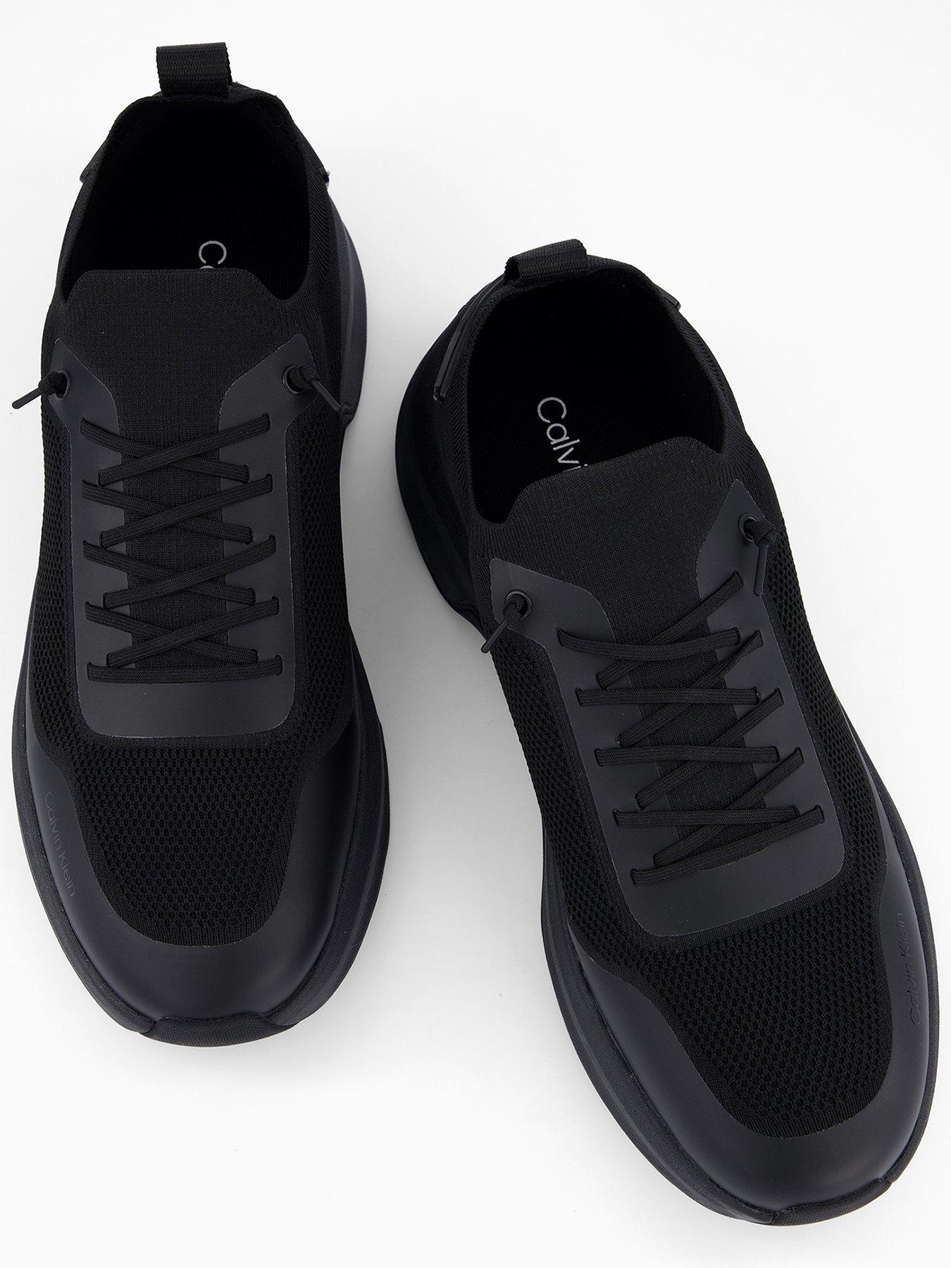  image of calvin-klein-andrea-sock-knit-runner-trainers-black
