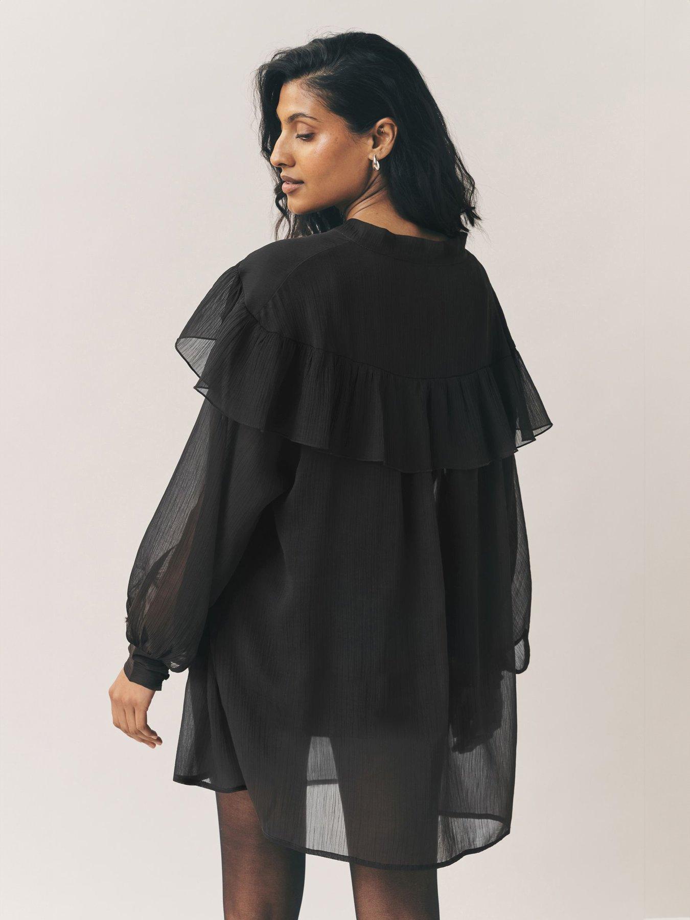 stillFront image of laura-ashley-ruffle-dress-black