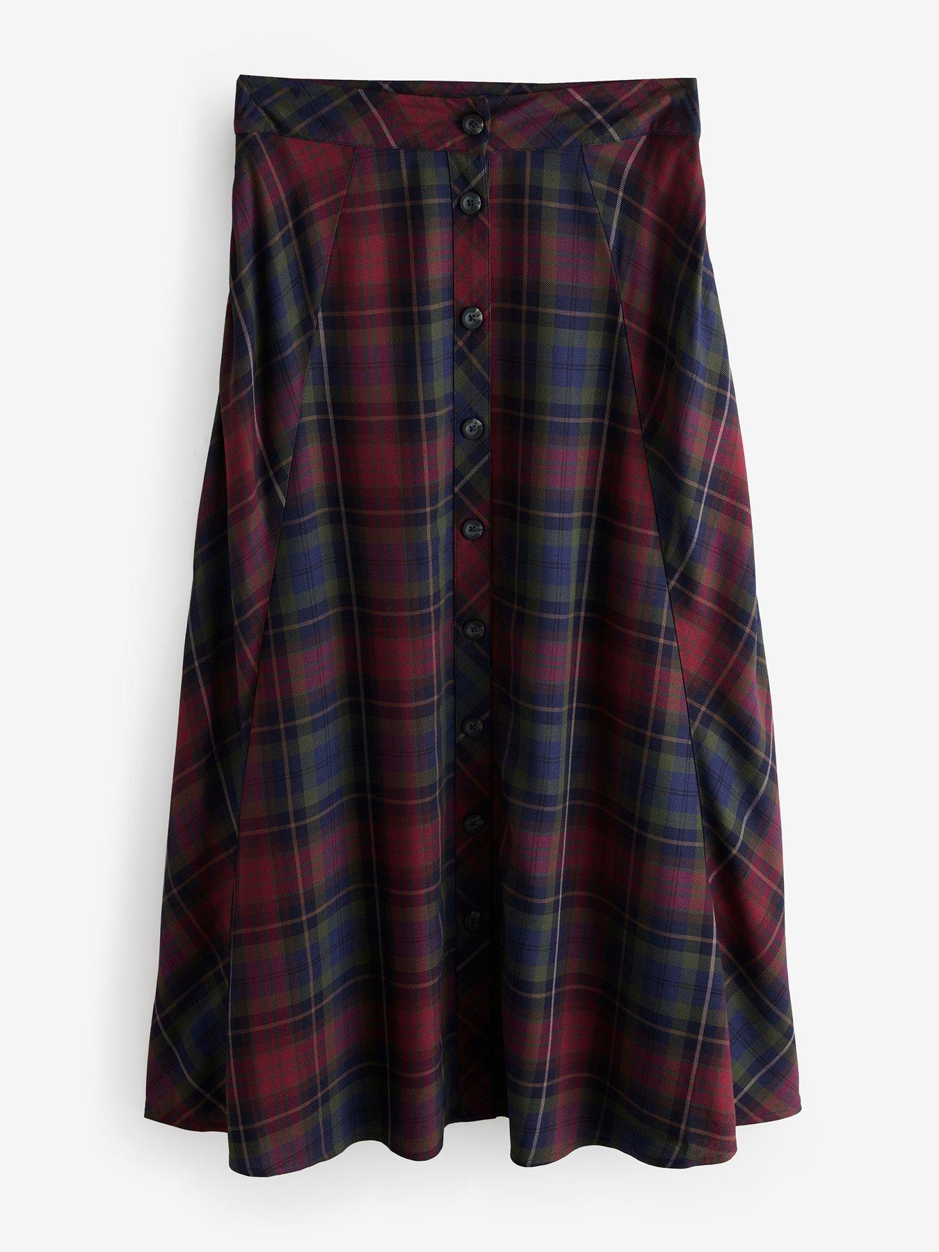 Image 5 of 5 of Laura Ashley Check Co-ord Maxi Skirt - Red/Green