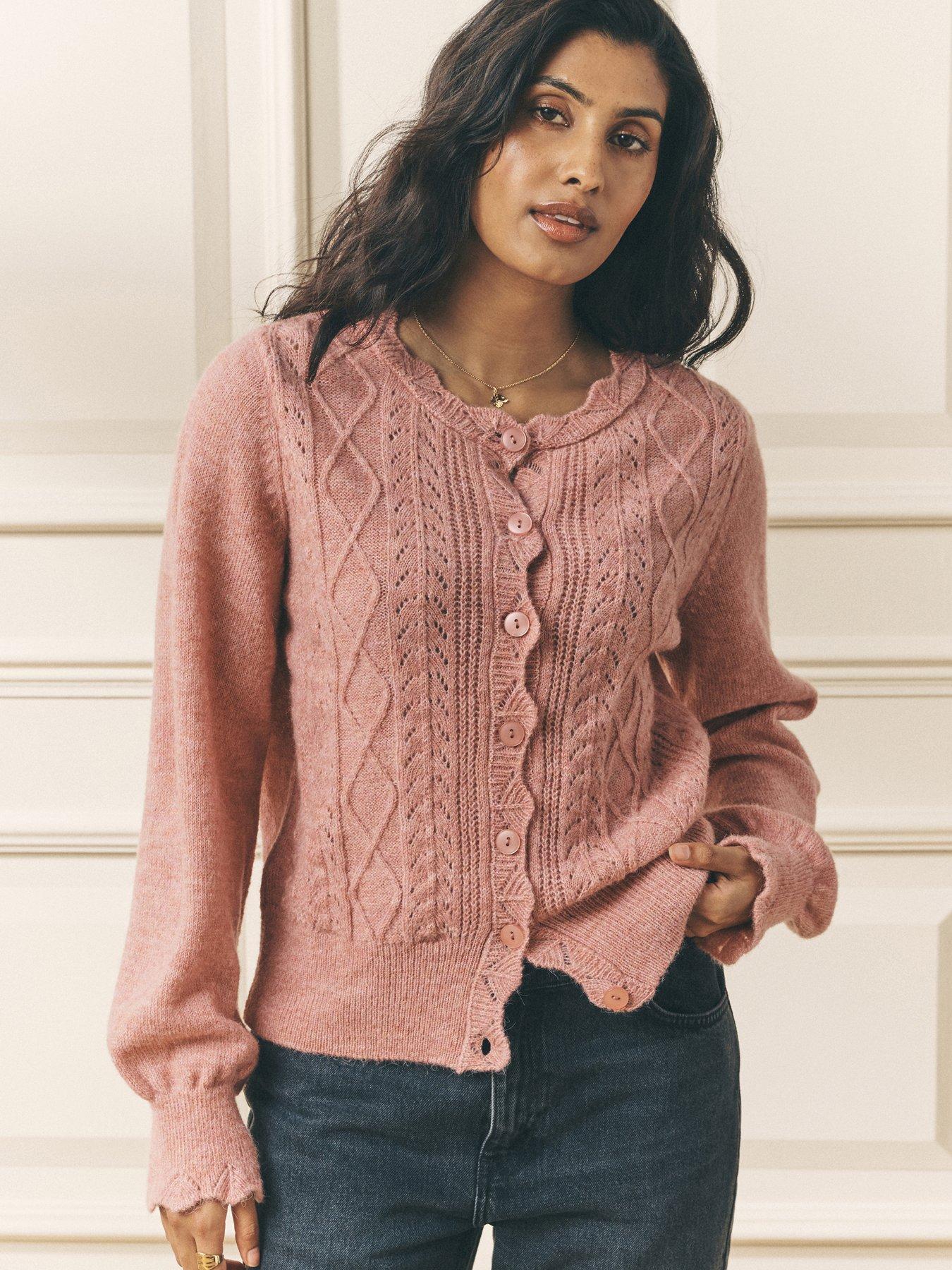 front image of laura-ashley-pointelle-cardigan-red