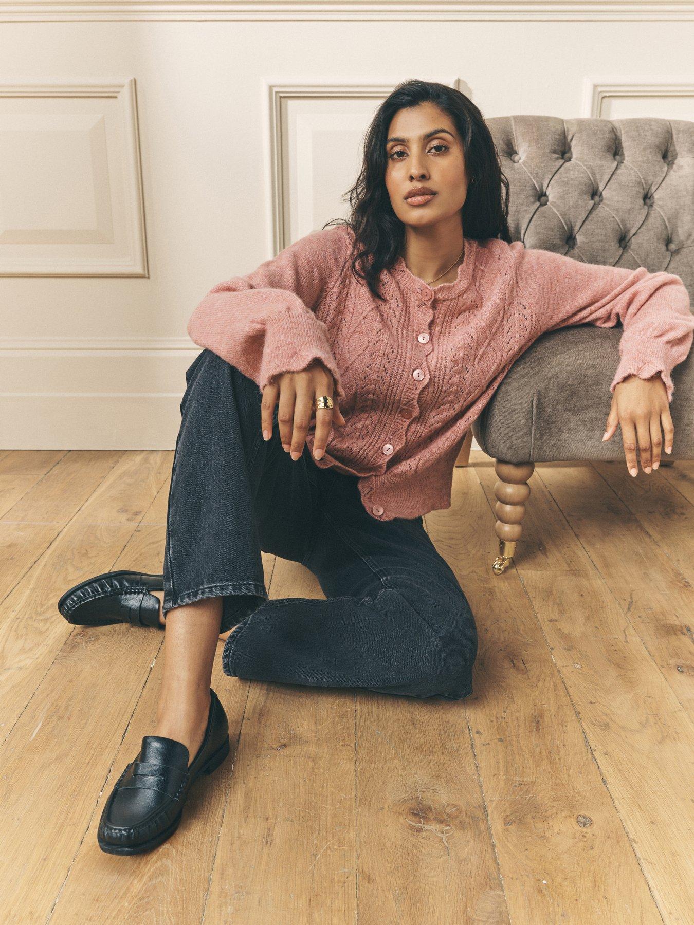  image of laura-ashley-pointelle-cardigan-red