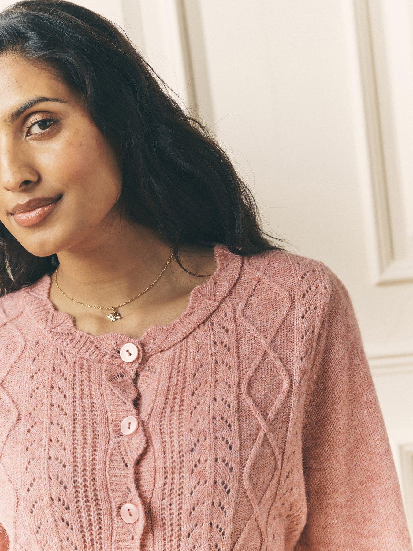  image of laura-ashley-pointelle-cardigan-red