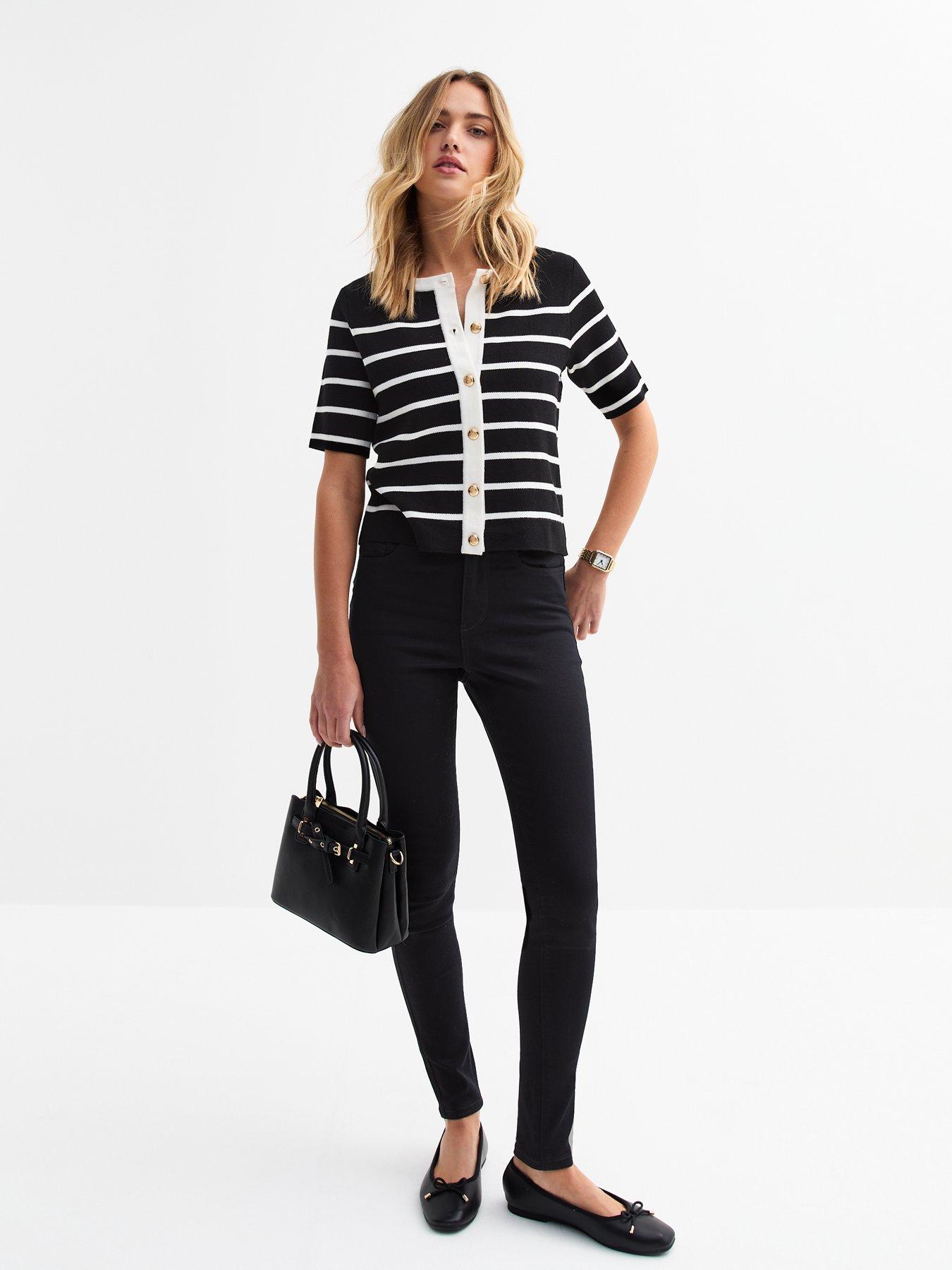 Image 3 of 6 of New Look Yazmin High Waist Skinny Jeans - Black