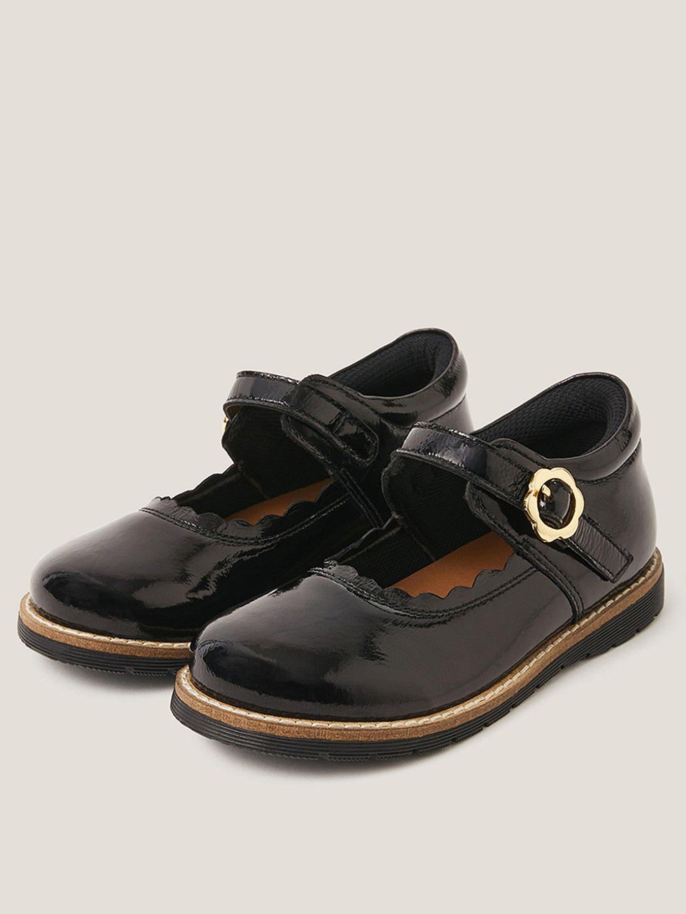 Image 2 of 3 of Monsoon Girls Toddler Leather Mary Jane Shoes - Black