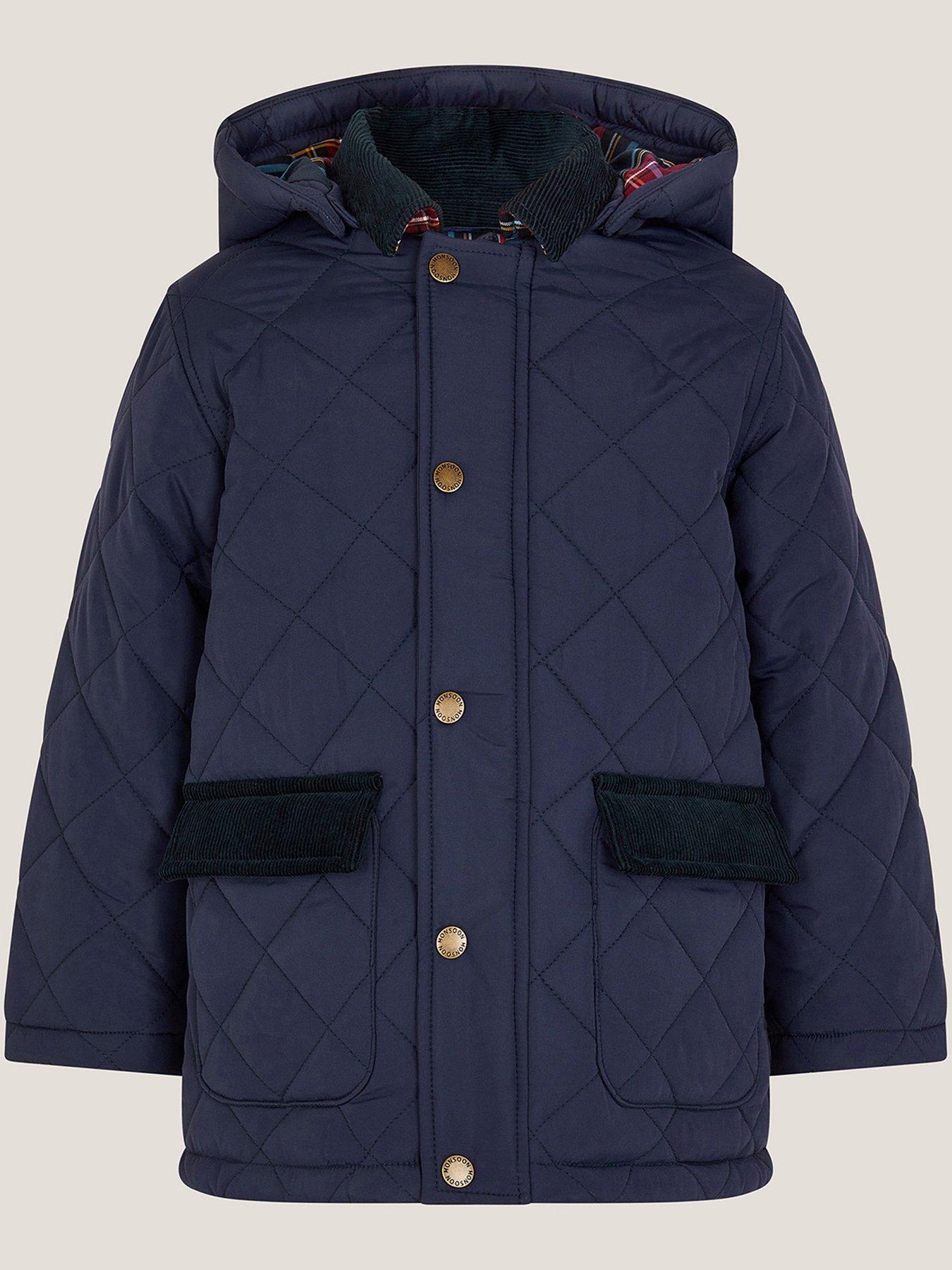 Image 2 of 4 of Monsoon Boys Quilted Barn Jacket - Navy