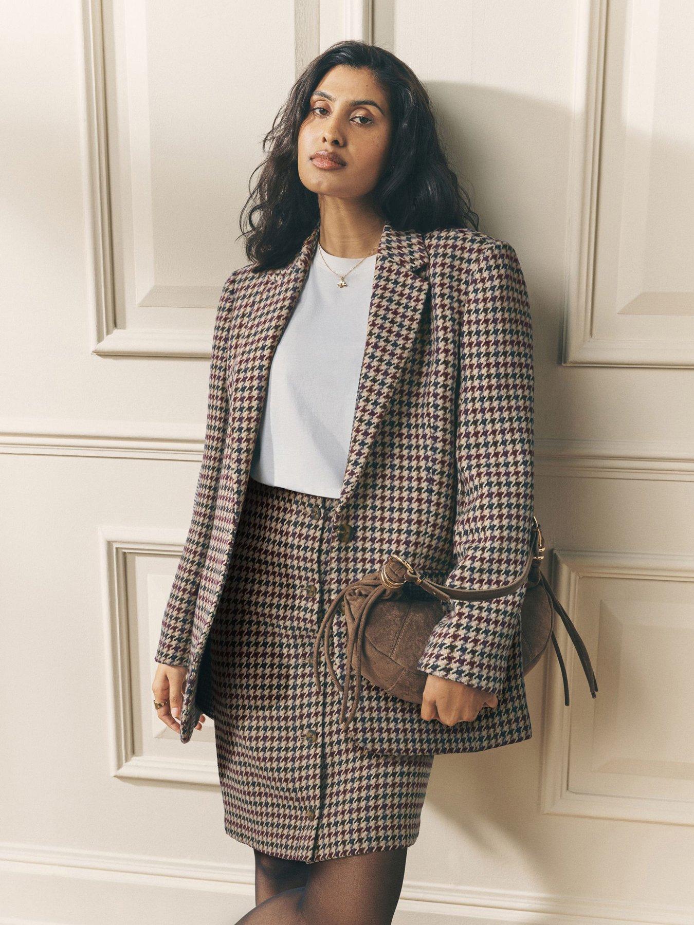 Image 1 of 6 of Laura Ashley Heritage Check Blazer - Brown