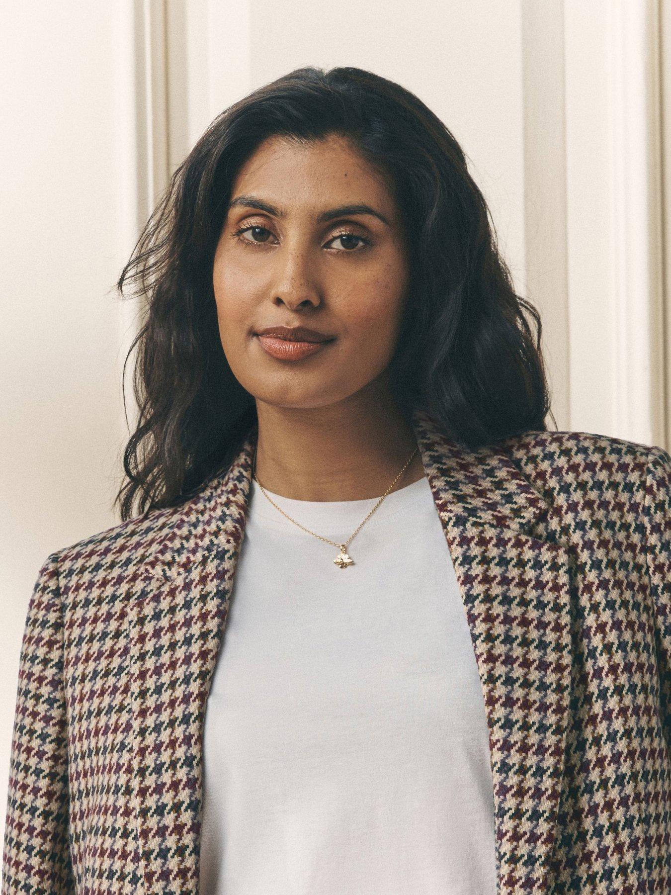 Image 4 of 6 of Laura Ashley Heritage Check Blazer - Brown