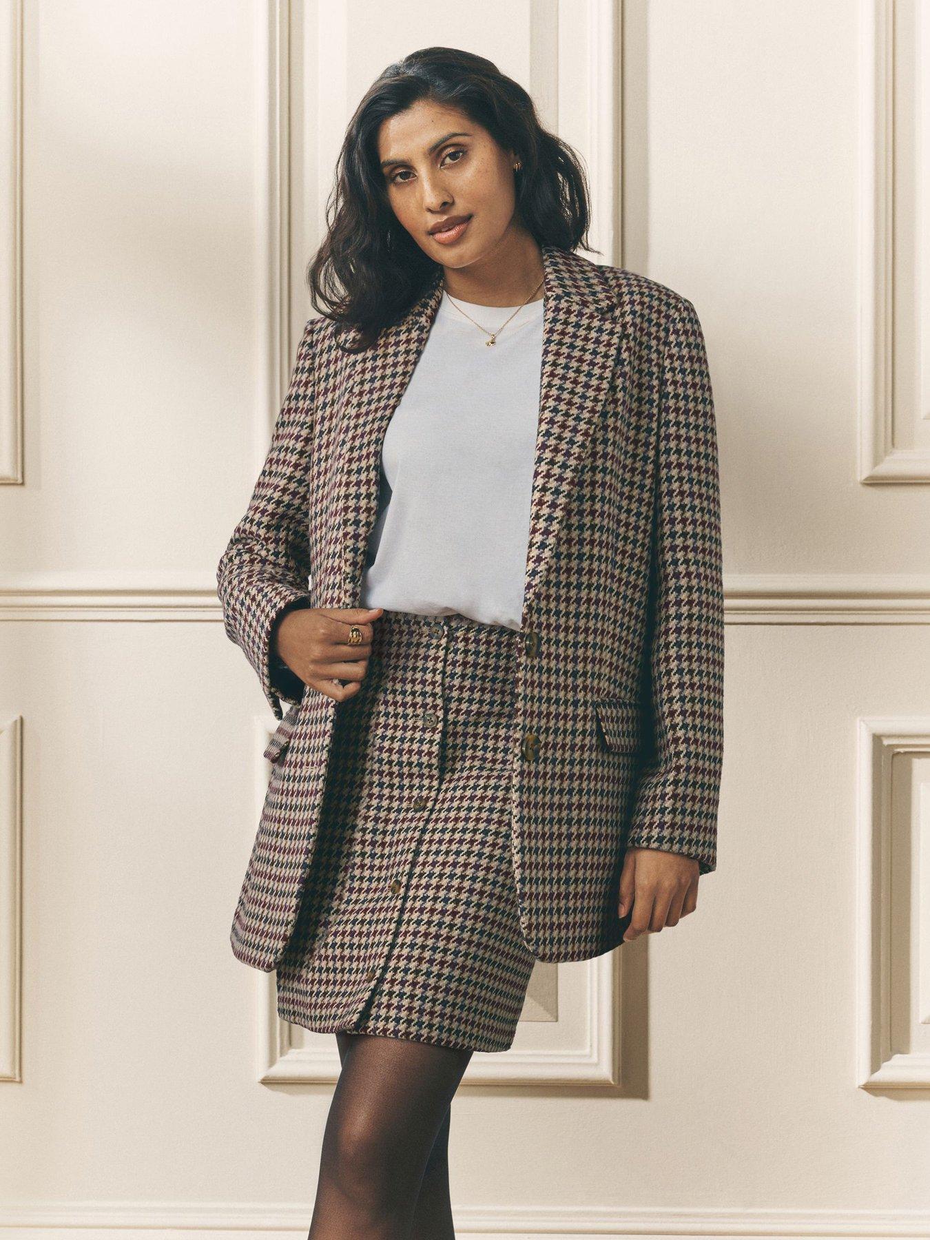 Image 6 of 6 of Laura Ashley Heritage Check Blazer - Brown