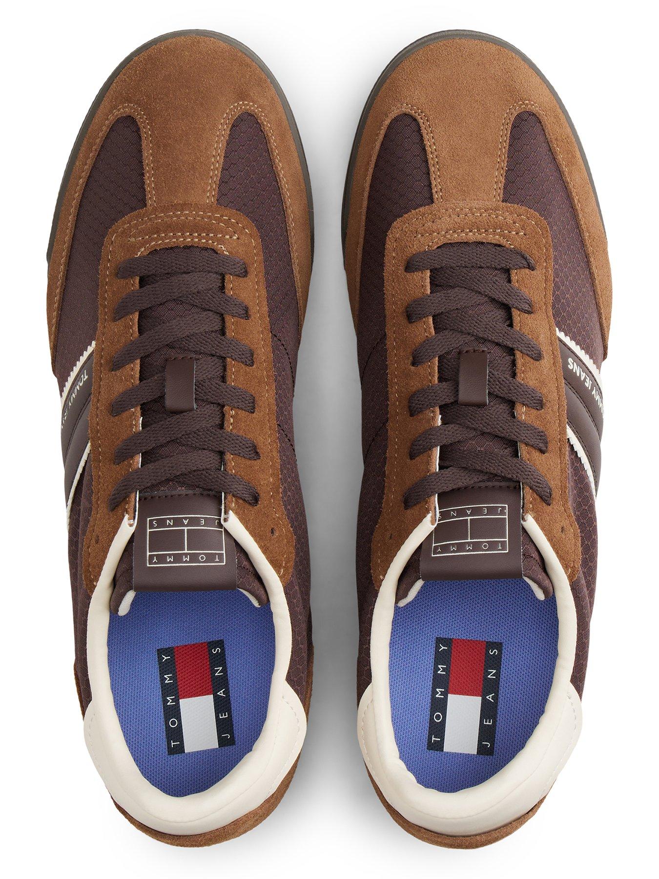 Image 4 of 6 of Tommy Jeans Cleated Retro Runner Trainers - Brown
