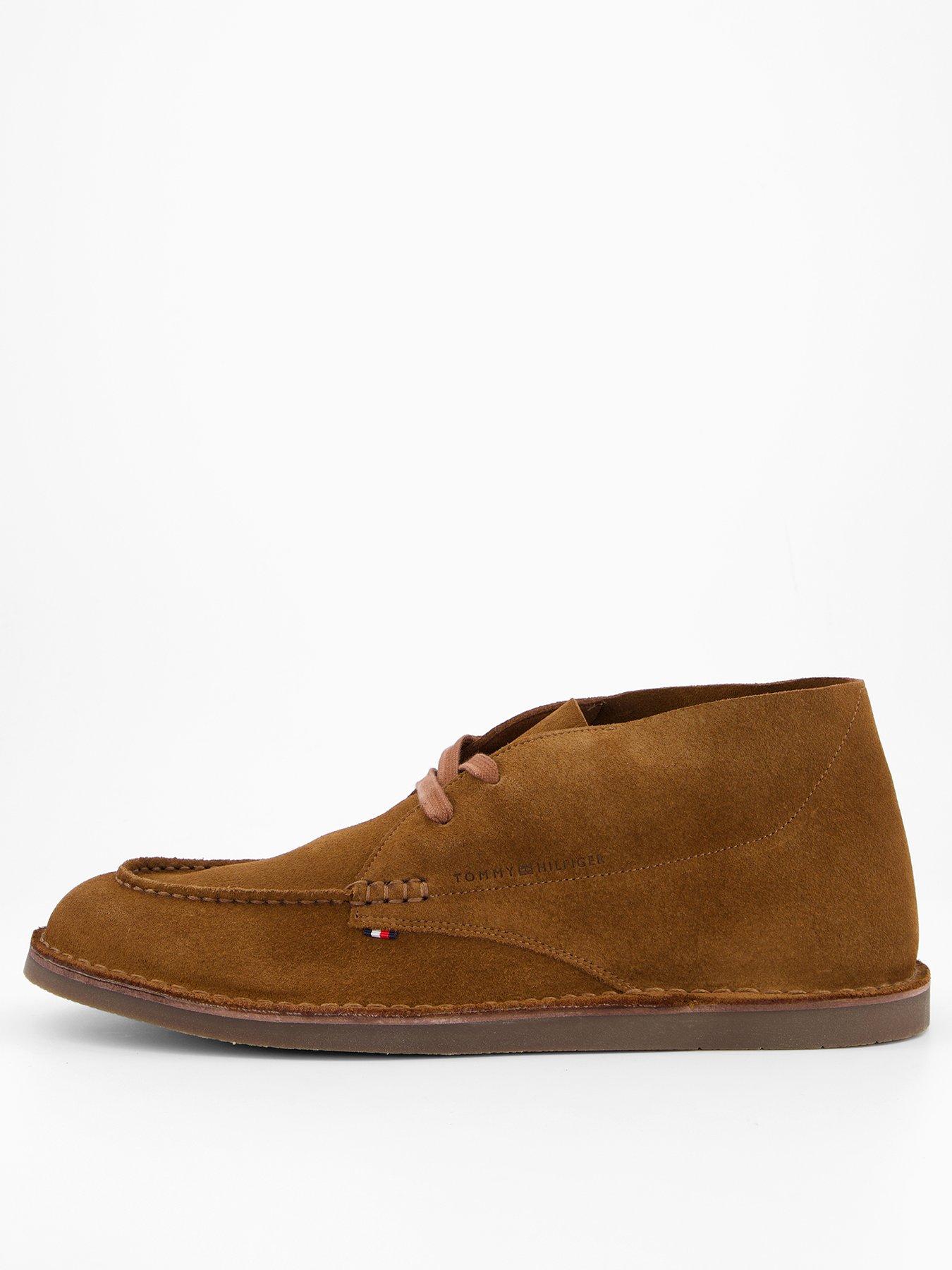 Image 1 of 7 of Tommy Hilfiger Stitchdown Suede Chukka Boots - Brown